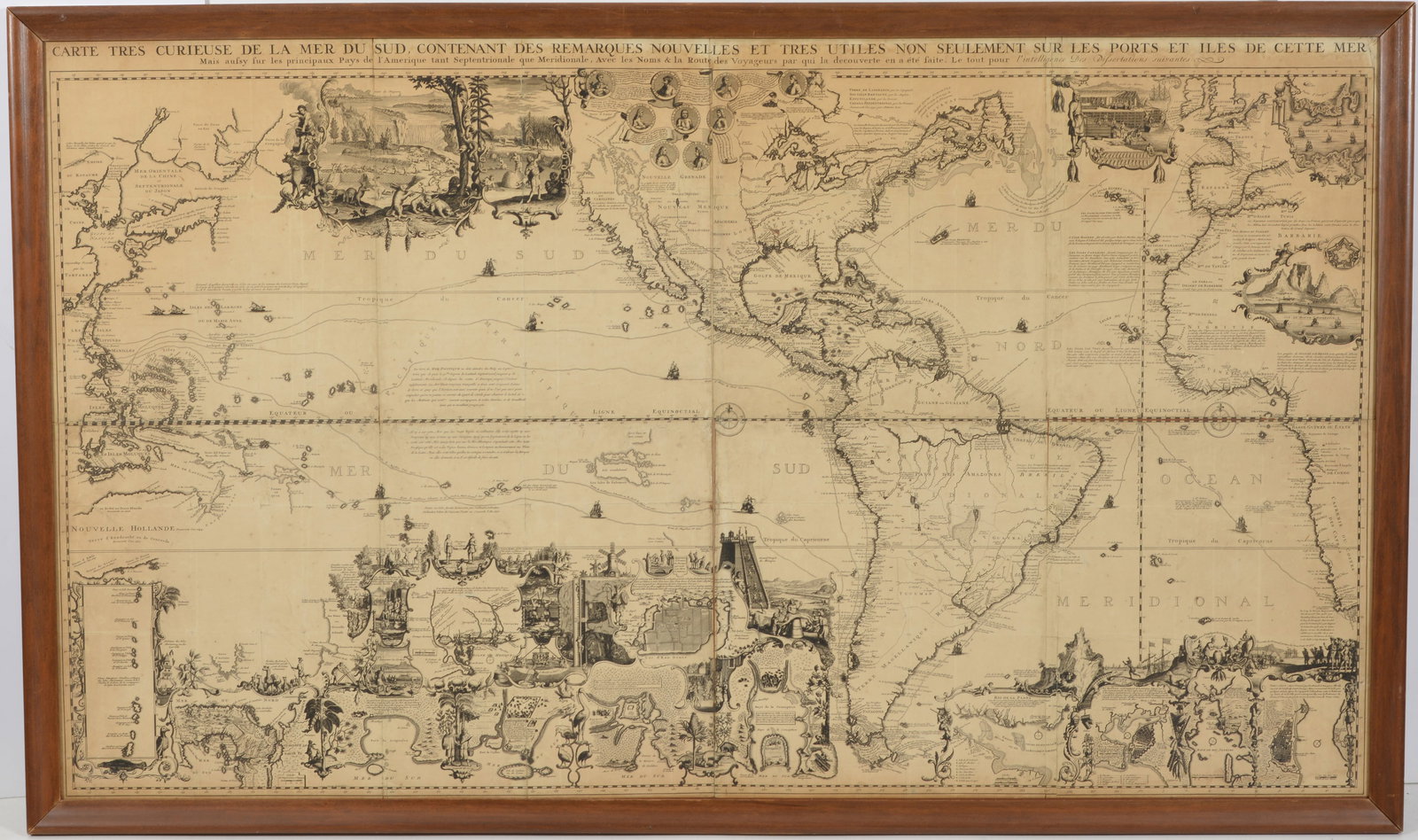 Henri Abraham Chatelain. Map of the Americas with Pacific and Atlantic Oceans, along with Western (1 of 10)