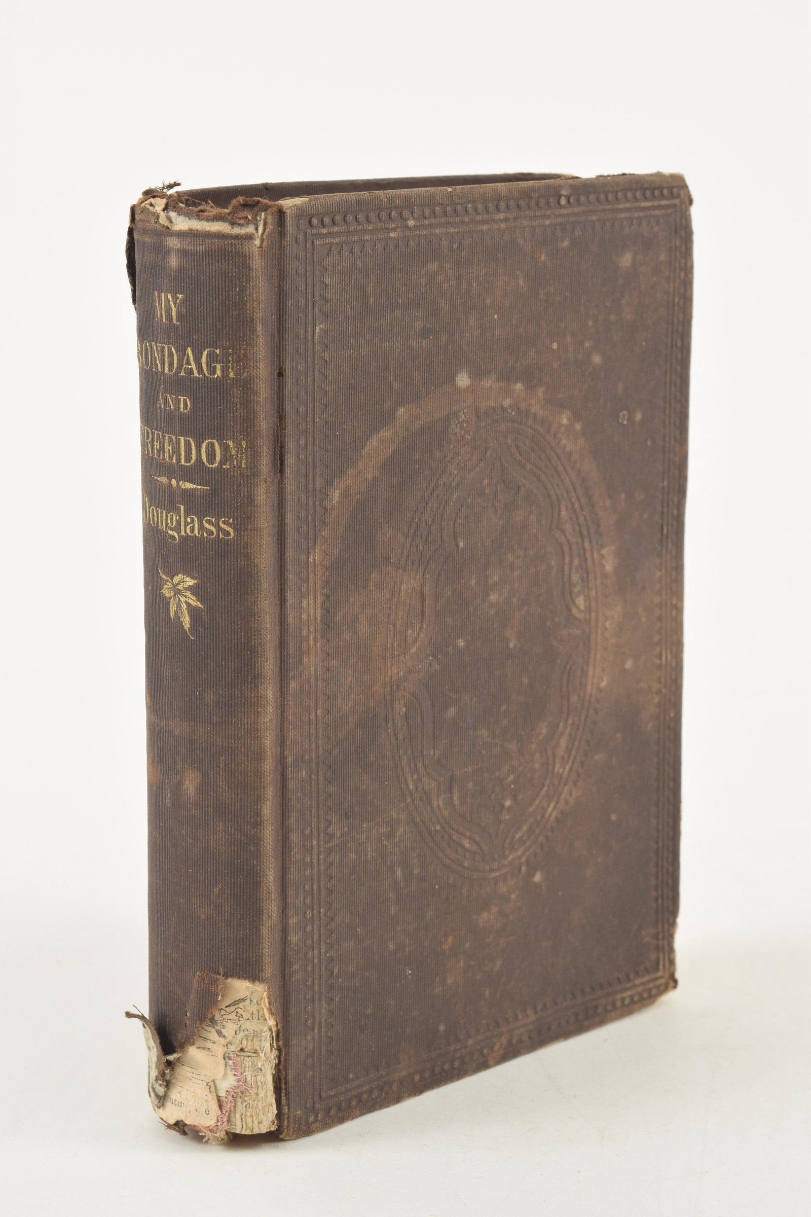 Frederick Douglass. First Edition "My Bondage and My Freedom". Miller, Orton & Mulligan: New York: Frederick Douglass. First Edition "My Bondage and My Freedom". Miller, Orton & Mulligan: New York and Auburn, 1855. Partial water stain on frontispiece. Scattered mild to moderate foxing and staining.