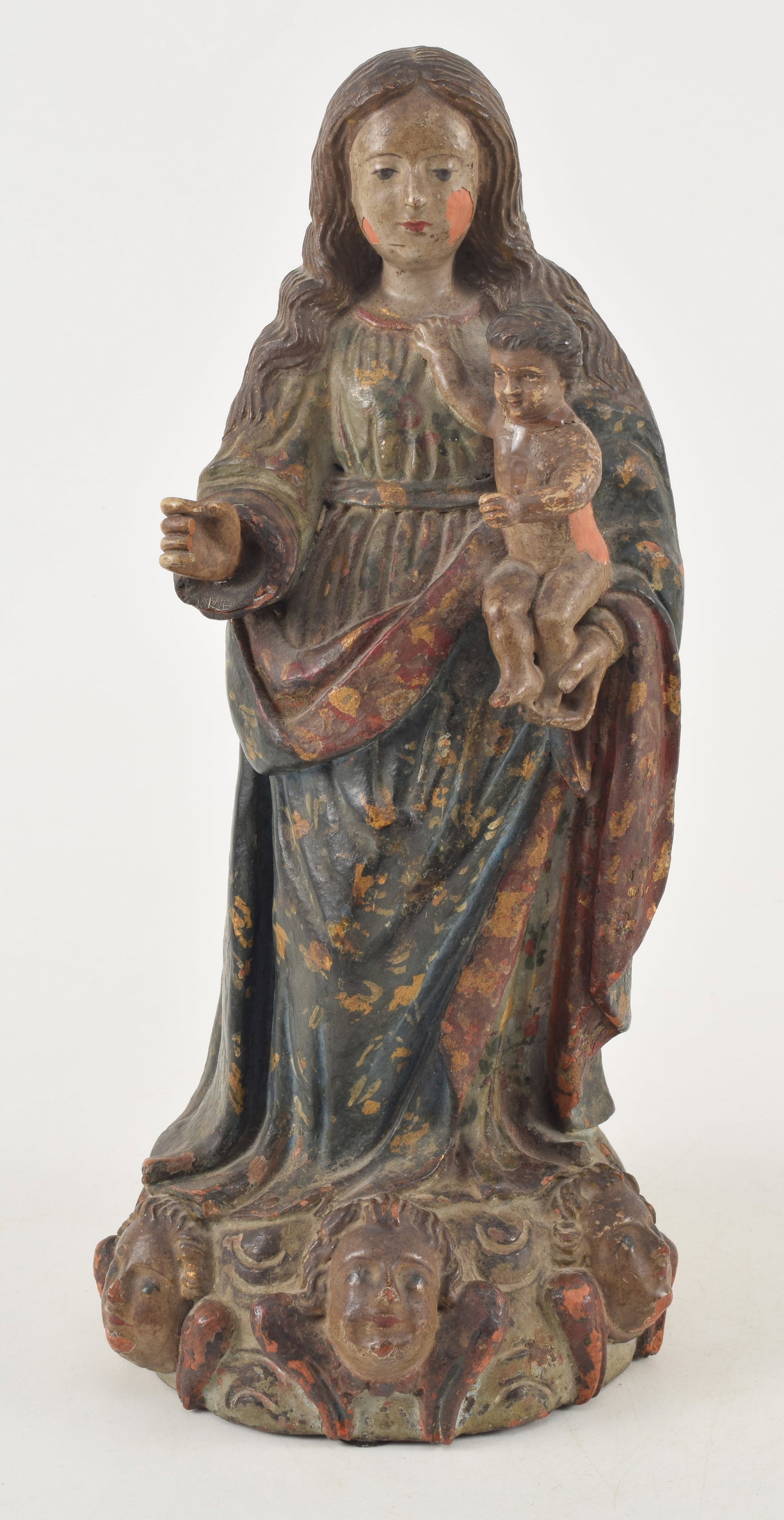 16th/17th century Italian Baroque terracotta Madonna and Child figure with original polychrome paint (1 of 14)
