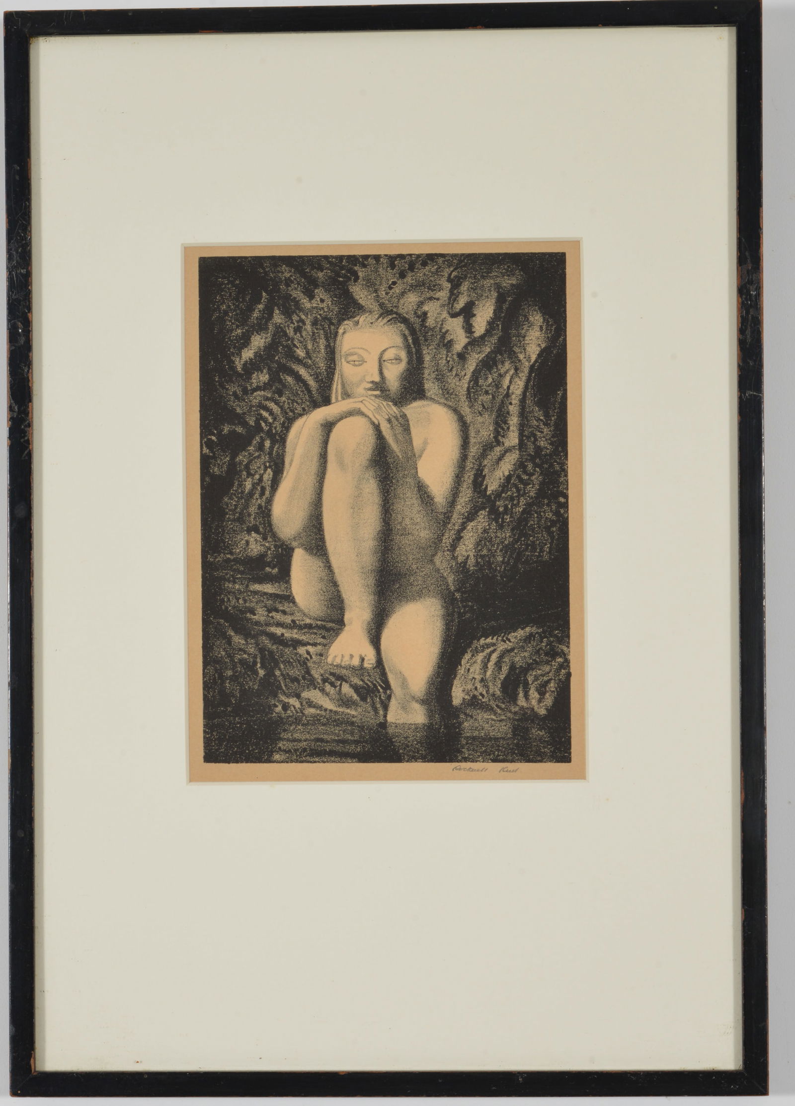 Rockwell Kent. "Susanna". Lithograph on paper of a nude woman at the water's edge. Pencil signed: Rockwell Kent. "Susanna". Lithograph on paper of a nude woman at the water's edge. Pencil signed lower right margin. Toning. Framed under glass. Sight: 8.25 x 6in. Overall: 16.25 x 11.5in.