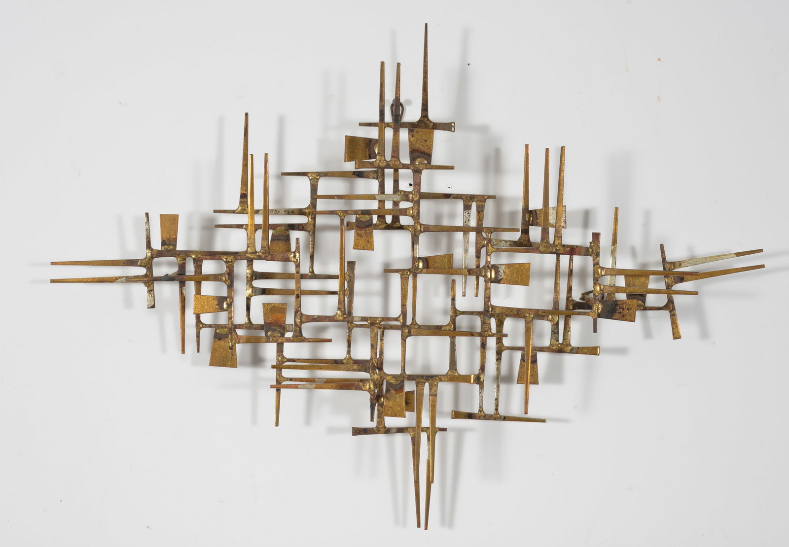 Curtis Jere style mid century modern wall sculpture. 30in wide. (1 of 4)