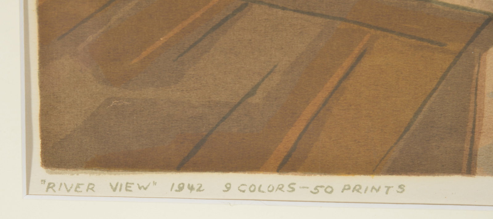 Edward Landon. "River View". 1942. Color screenprint. Edition of 50. Signed lower right in image. - 7