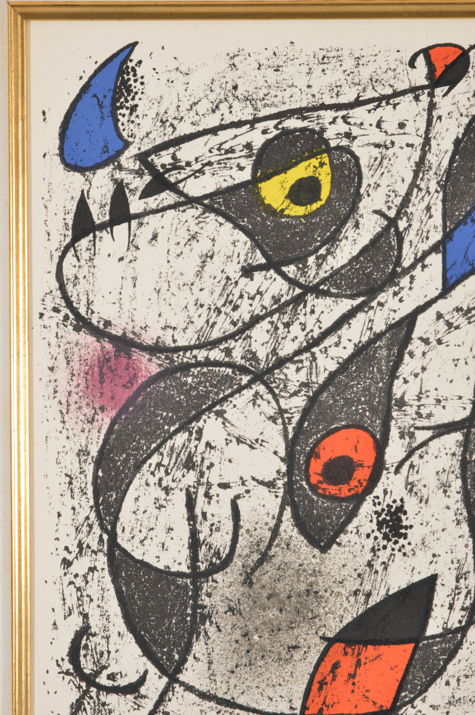 Joan Miro. "A L'encre II". Color lithograph. Hand signed in pencil lower right. Framed under glass. - 3