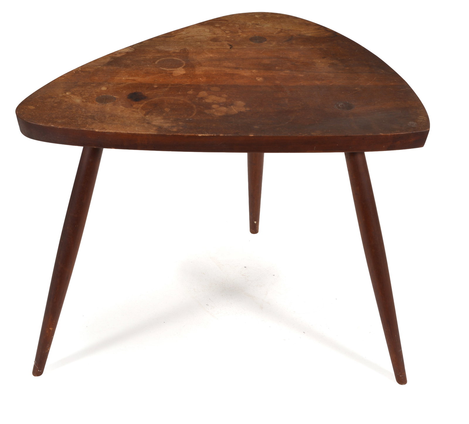 George Nakashima, Wohl table. Rounded triangular top with turned tripod legs. Family history - 5