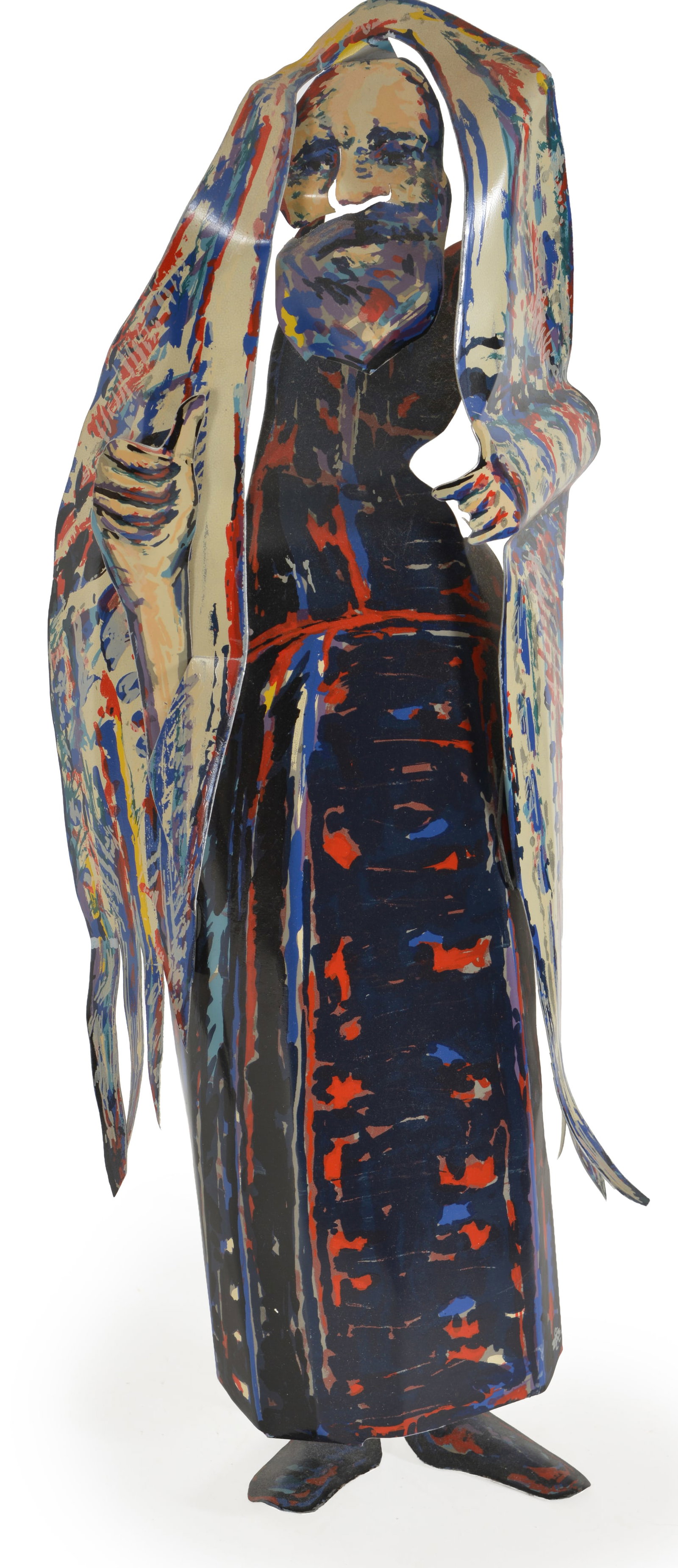 Mimi Gross Grooms. Scholar, 130/135, 1983. Paint on aluminum. Signed and dated. Height 24 in, width: Mimi Gross Grooms. Scholar, 130/135, 1983. Paint on aluminum. Signed and dated. Height 24 in, width 9 in.