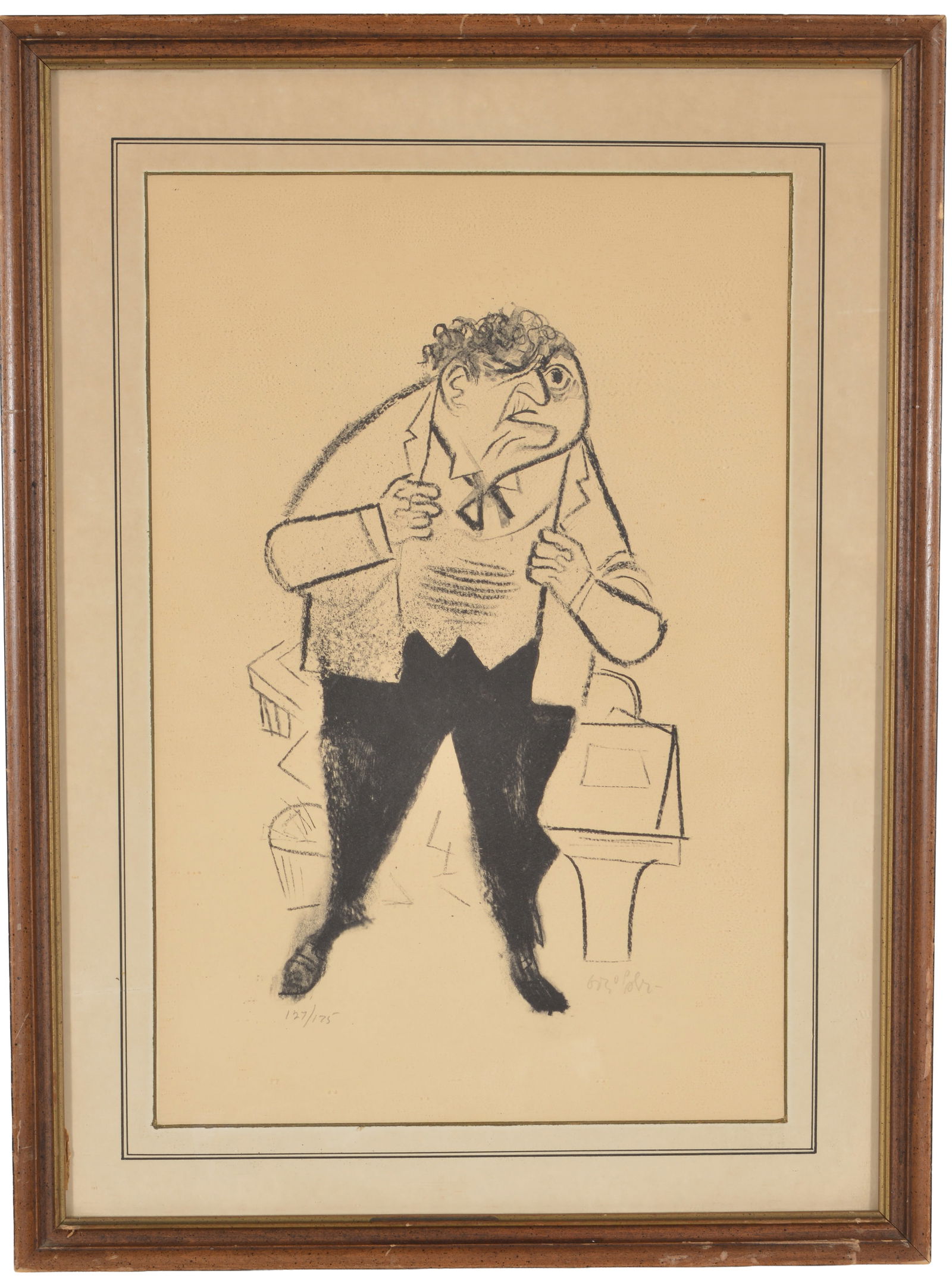 William Gropper. "Summation". Limited edition print, 127/175. Framed under glass.: William Gropper. "Summation". Limited edition print, 127/175. Framed under glass.