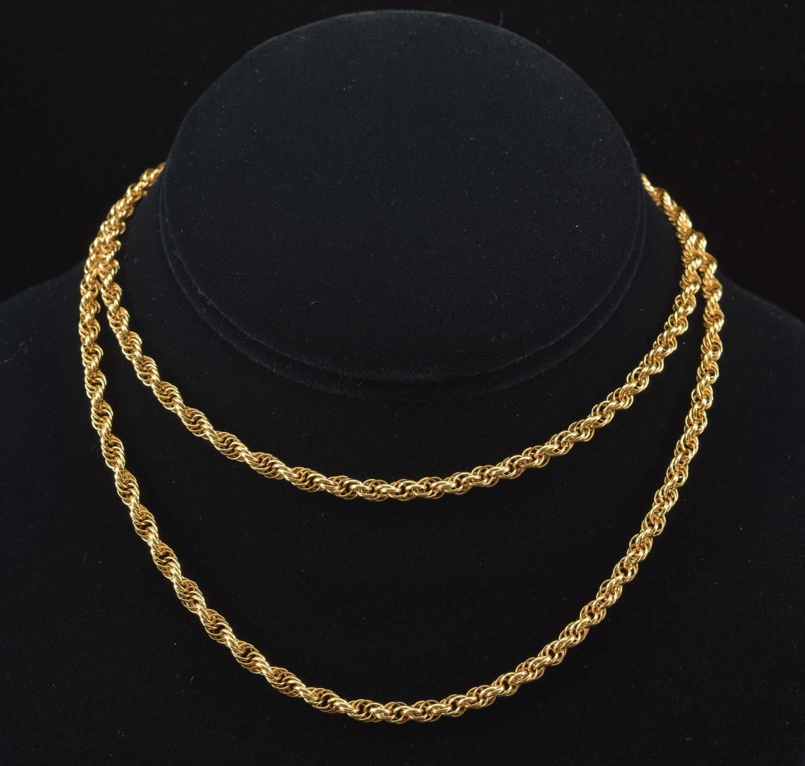 14K gold long fancy open link necklace. Marked 14K and maker's mark near clasp. 26.25in length. 20 (1 of 5)