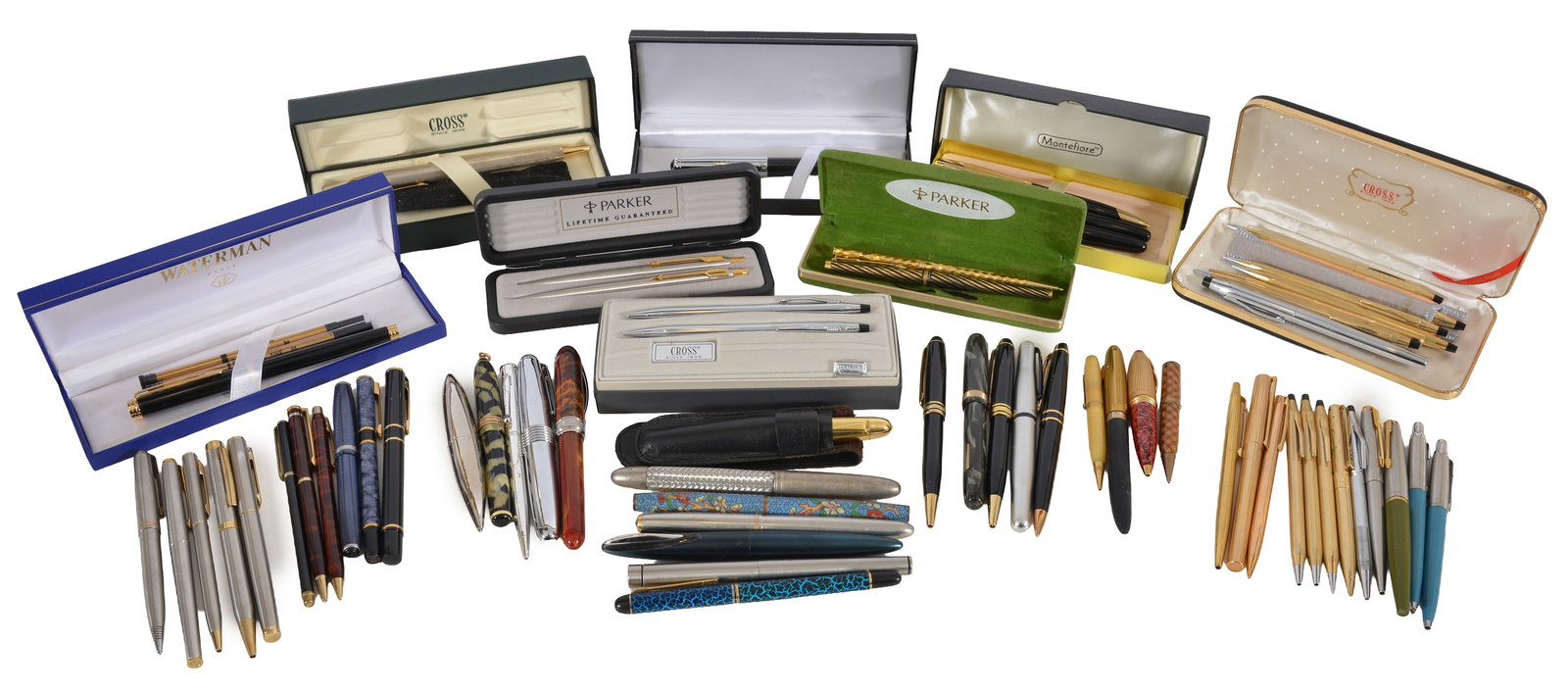 Large lot of pens, including Mont Blanc and Waterman. (1 of 8)