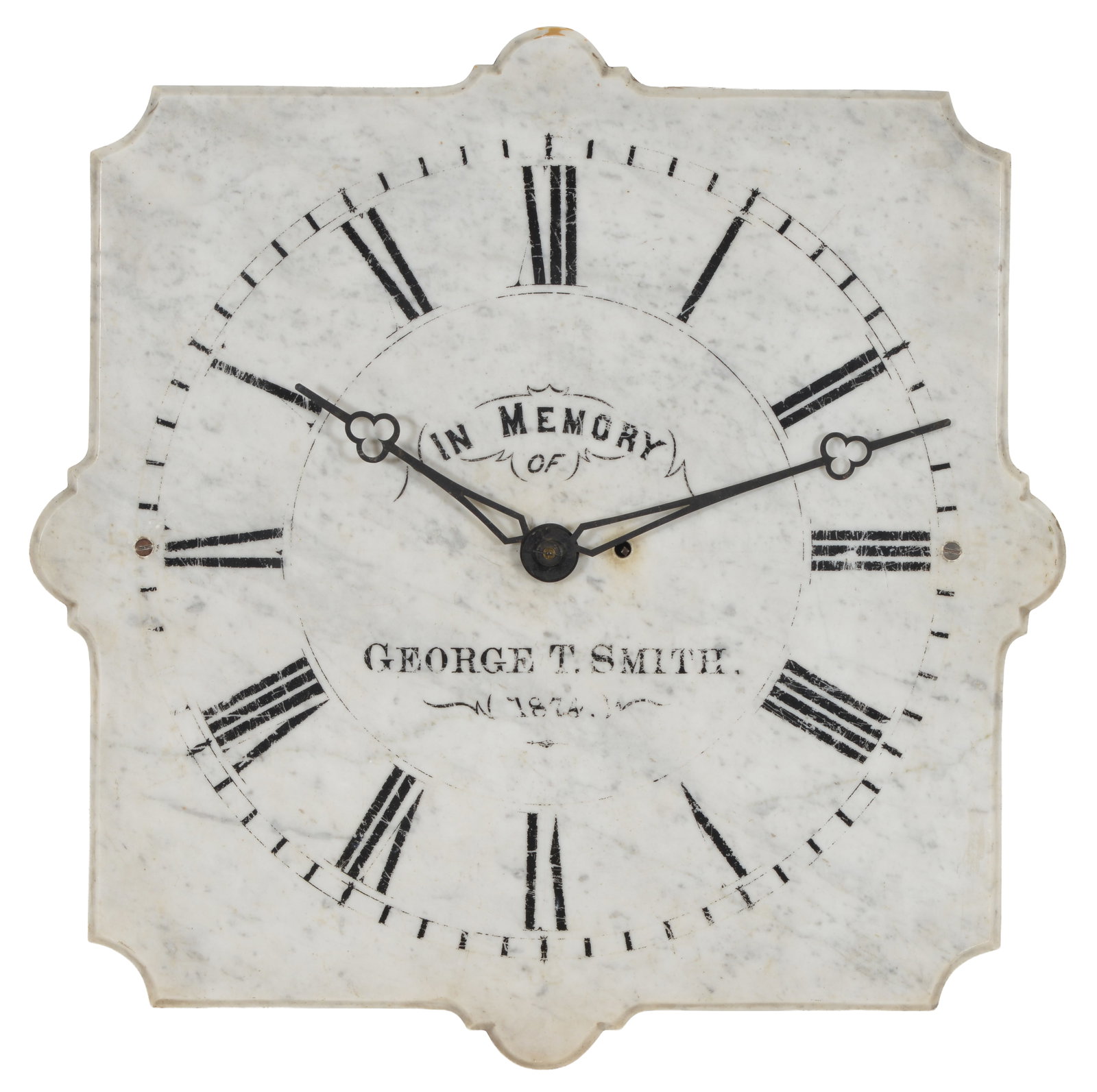 E. Howard & Co. Model "No. 20" marble dial gallery clock, marked "In Memory of George T. Smith 1874. (1 of 16)