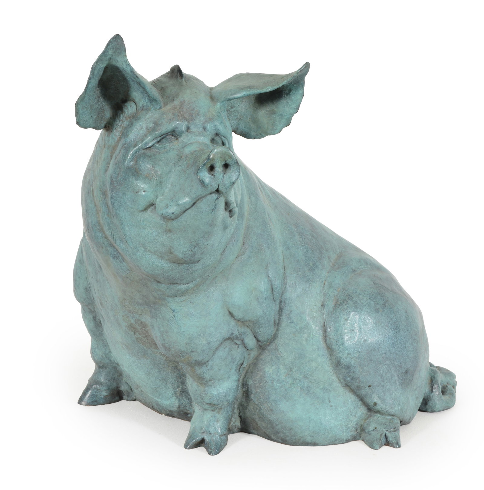 Sandy Scott. American 20th Century. "Eat More Beef". Patinated bronze pig sculpture. Signed and (1 of 13)