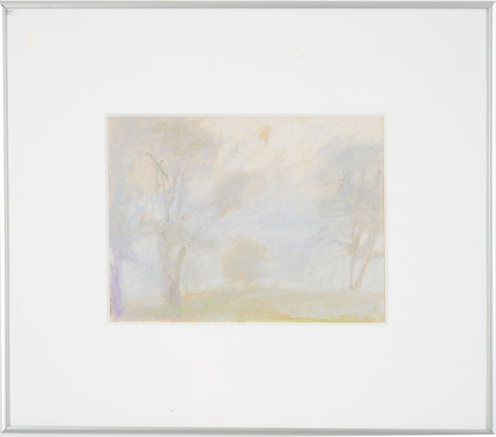 Wolf Kahn. Abstract landscape. Pastel on paper. Signed lower right beneath the mat. Framed under: Wolf Kahn. Abstract landscape. Pastel on paper. Signed lower right beneath the mat. Framed under glass. Mat burn. Colors more vivid outside of frame. Sight: 8 x 11in. Overall: 17 x 19.75in. Provenance