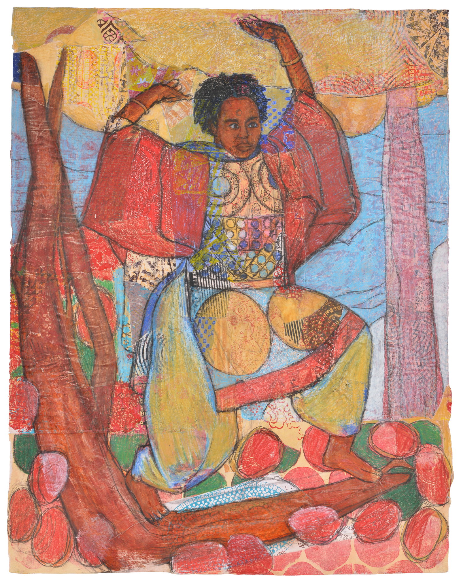 Mequitta Ahuja. American. Untitled [African American Dancer]. 2013. Mixed media acrylic, colored (1 of 7)