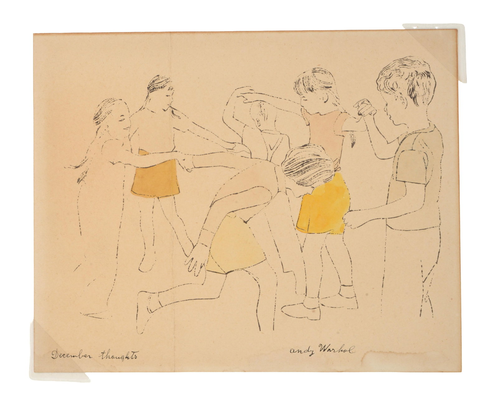 Andy Warhol. "December Thoughts" [Happy December]. Children playing ring-around-the-rosie. (1 of 5)