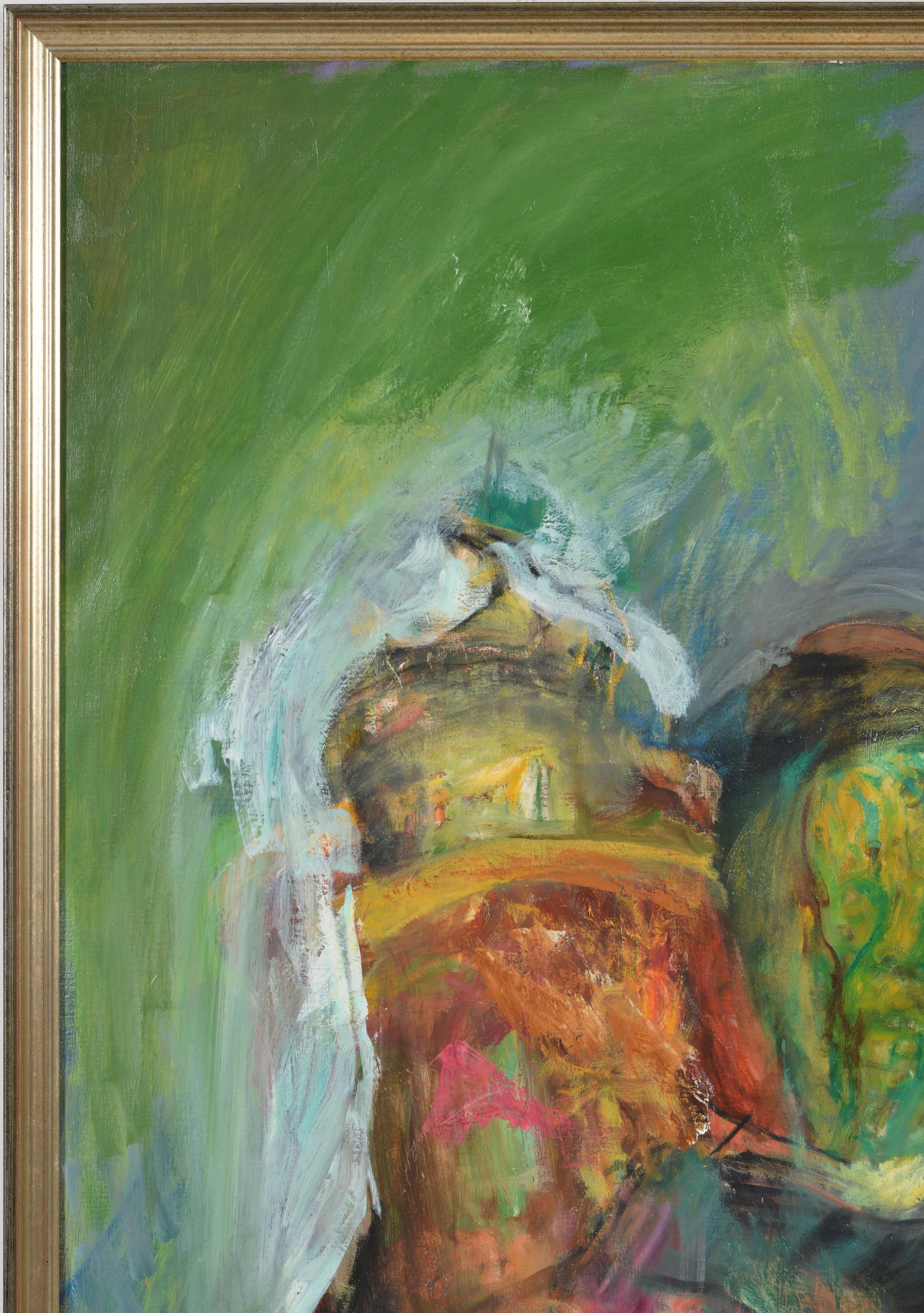 Hyman Bloom. "Rabbi with Torah". Oil and marker on canvas. Signed with initials "HB" lower center. - 3