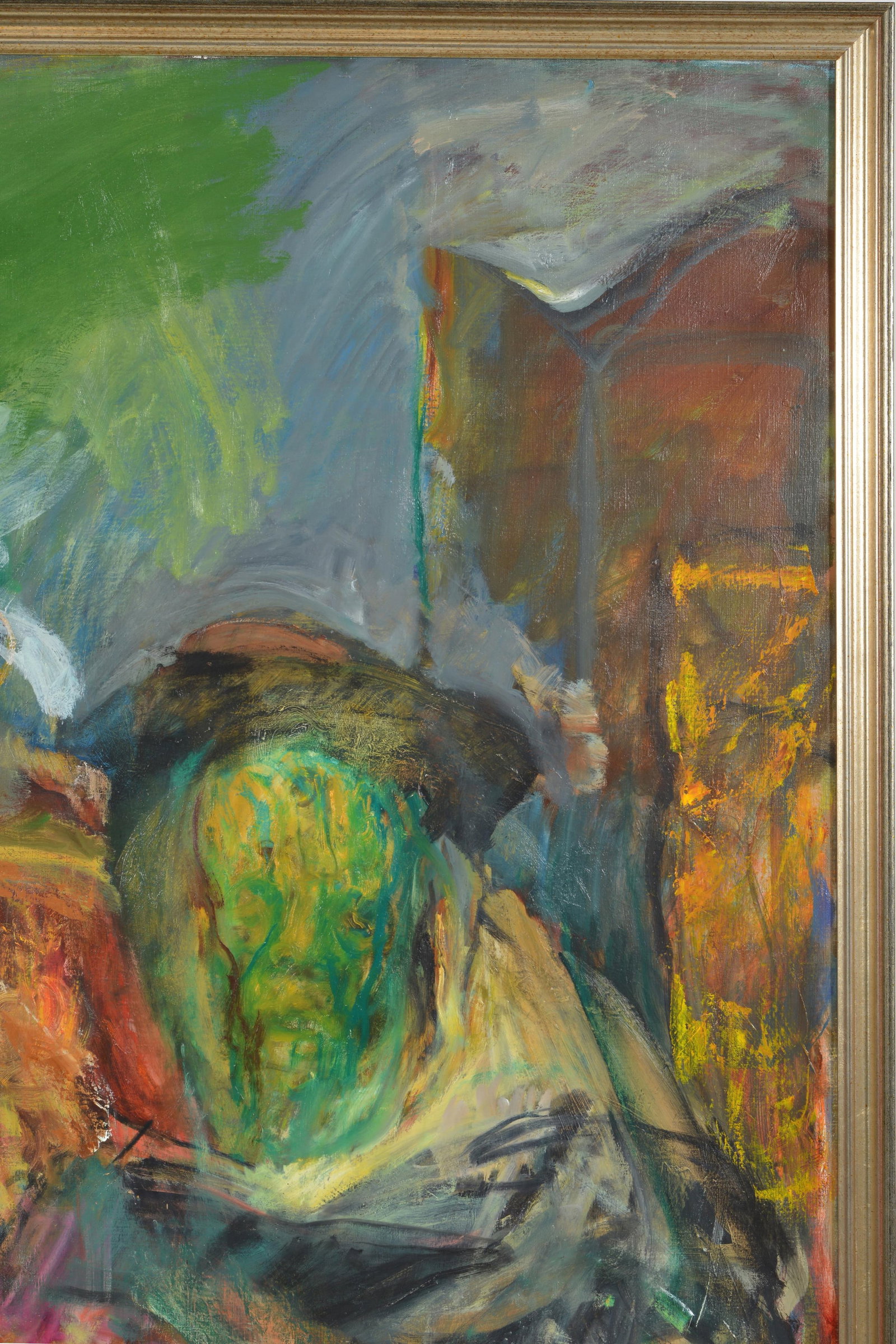Hyman Bloom. "Rabbi with Torah". Oil and marker on canvas. Signed with initials "HB" lower center. - 6