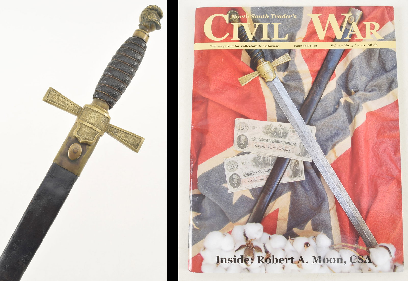 Important Civil War Confederate NCO sergeant's sword, identified to Robert Anderson Moon. Moon: Important Civil War Confederate NCO sergeant's sword, identified to Robert Anderson Moon. Moon enlisted as a first sergeant in company G of the 154th Senior Regiment, Tennessee Infantry (1st Tennessee