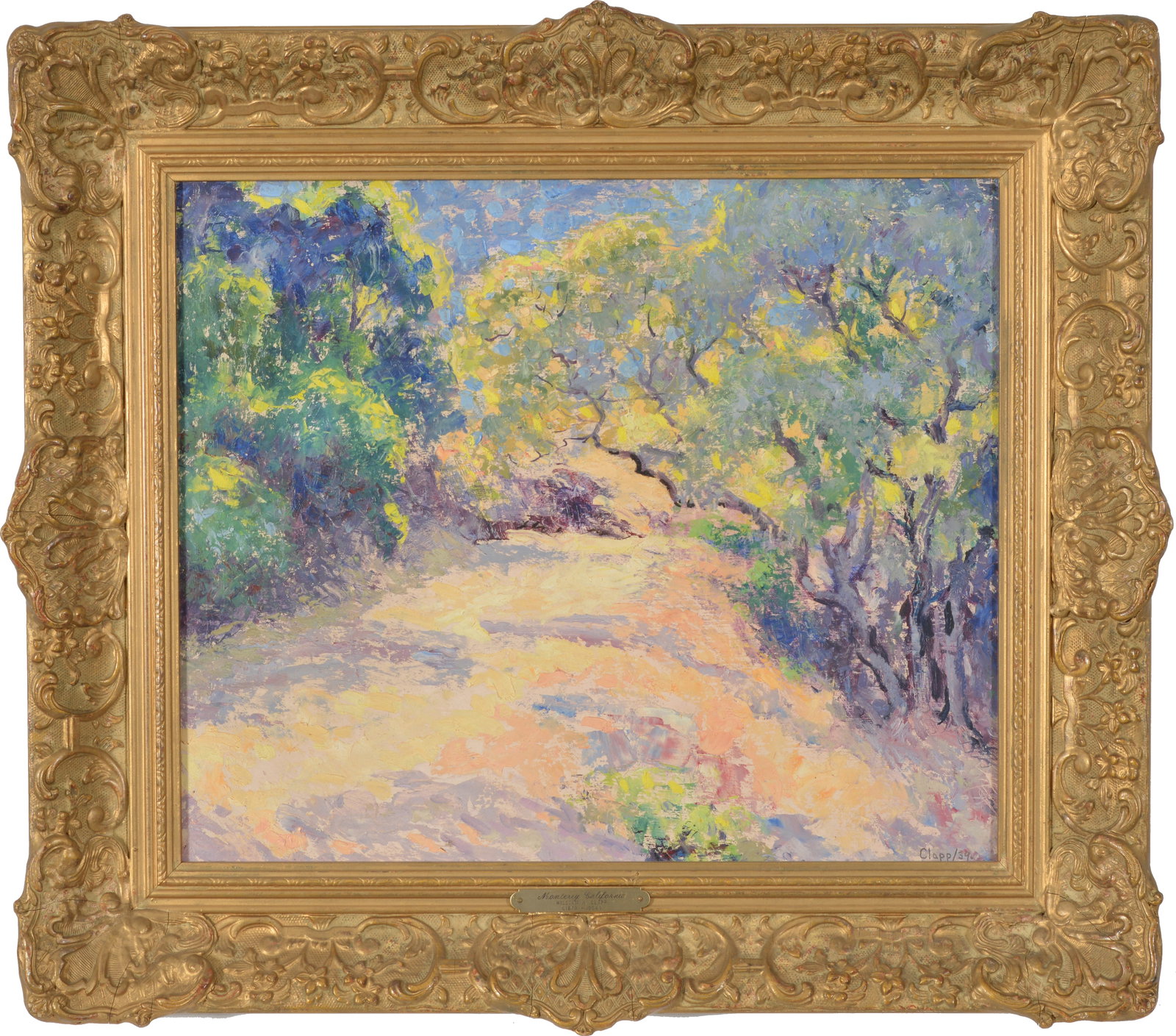 William Clapp. California. 1939. "Monterey, California". Bright impressionist landscape of a wooded (1 of 9)