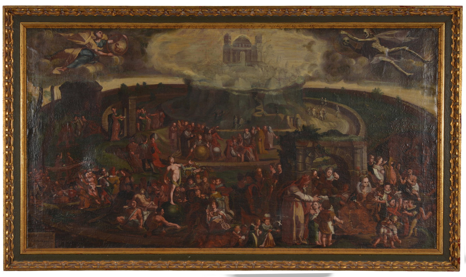 1705 Large old master painting after Hendrik Goltzius. Extensive allegorical landscape with (1 of 13)