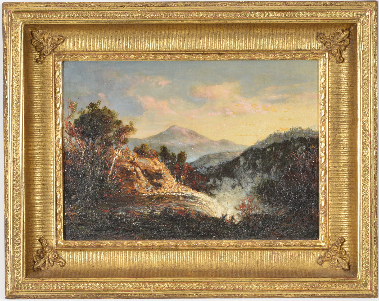George Loring Brown. New Hampshire landscape with Mount Washington (?) and waterfalls with figures (1 of 10)