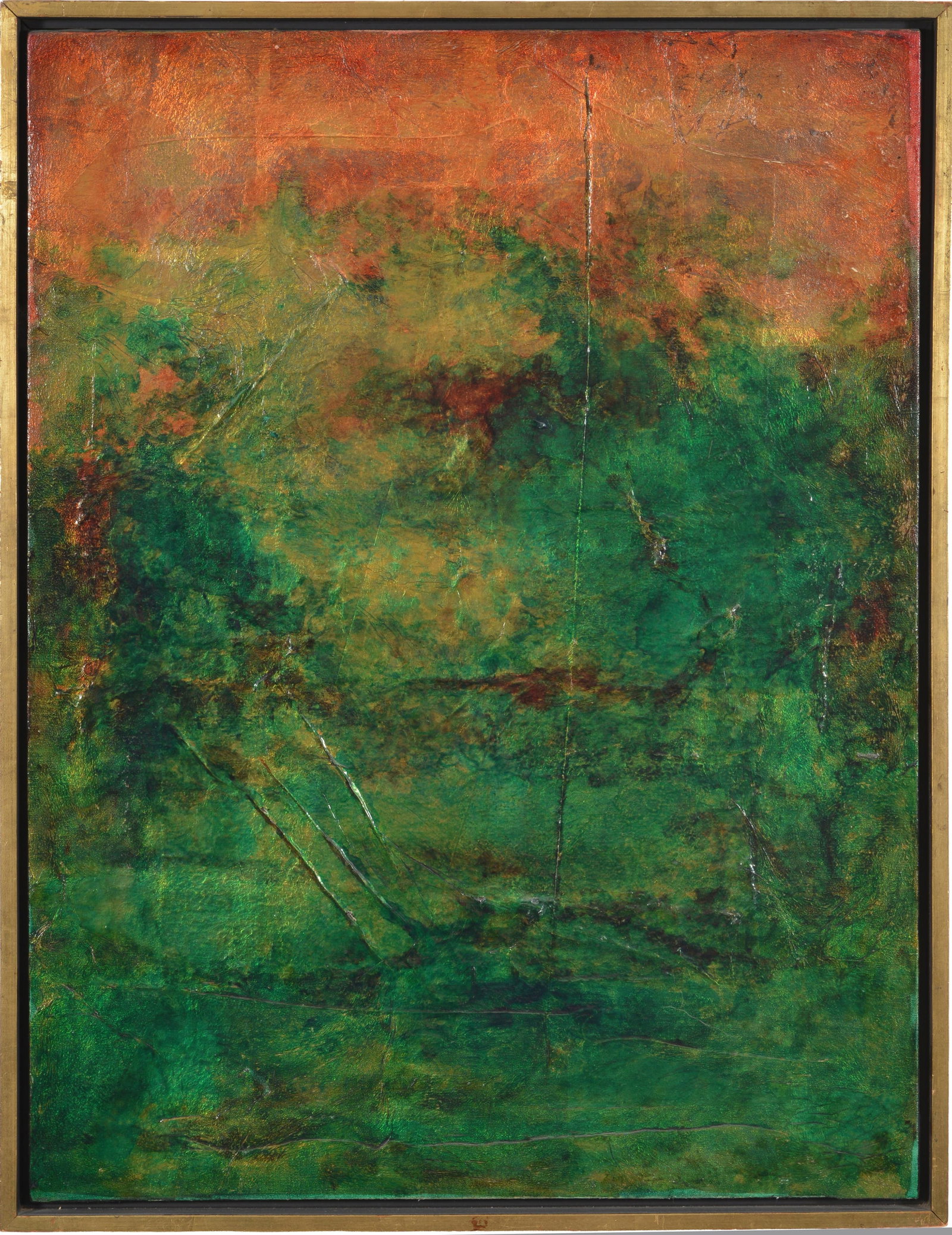 Abstract painting. Mixed media on canvas. Framed. Image size 32 x 23 1/2 in, overall size 33 x 25: Abstract painting. Mixed media on canvas. Framed. Image size 32 x 23 1/2 in, overall size 33 x 25 in.