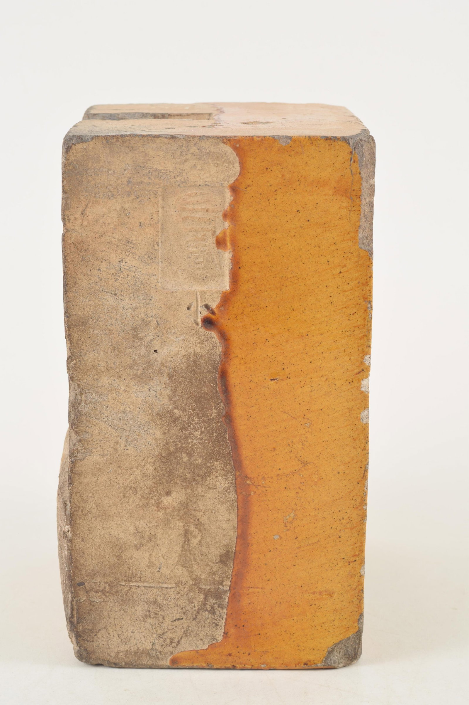 Chinese Ming period sancai glazed architectural stoneware element. Partially finished sides and top. - 5