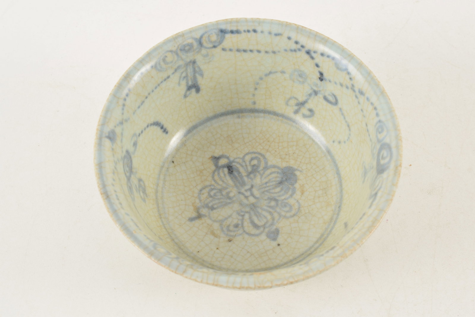 Porcelain bowl. China. Ming period. (1368-1644). Underglaze blue brocade decoration. 5.75 x 3.25in. - 4