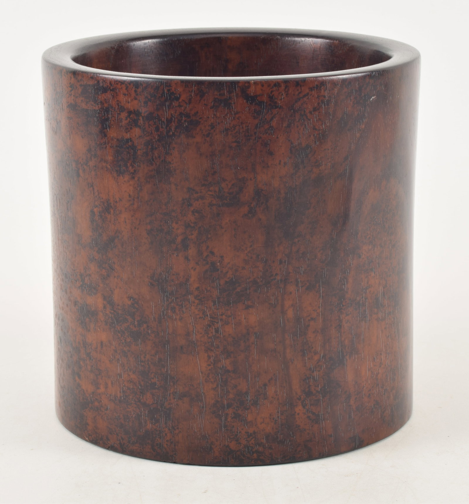Hardwood brush pot. China. 7.75 x 7.75in. (1 of 5)