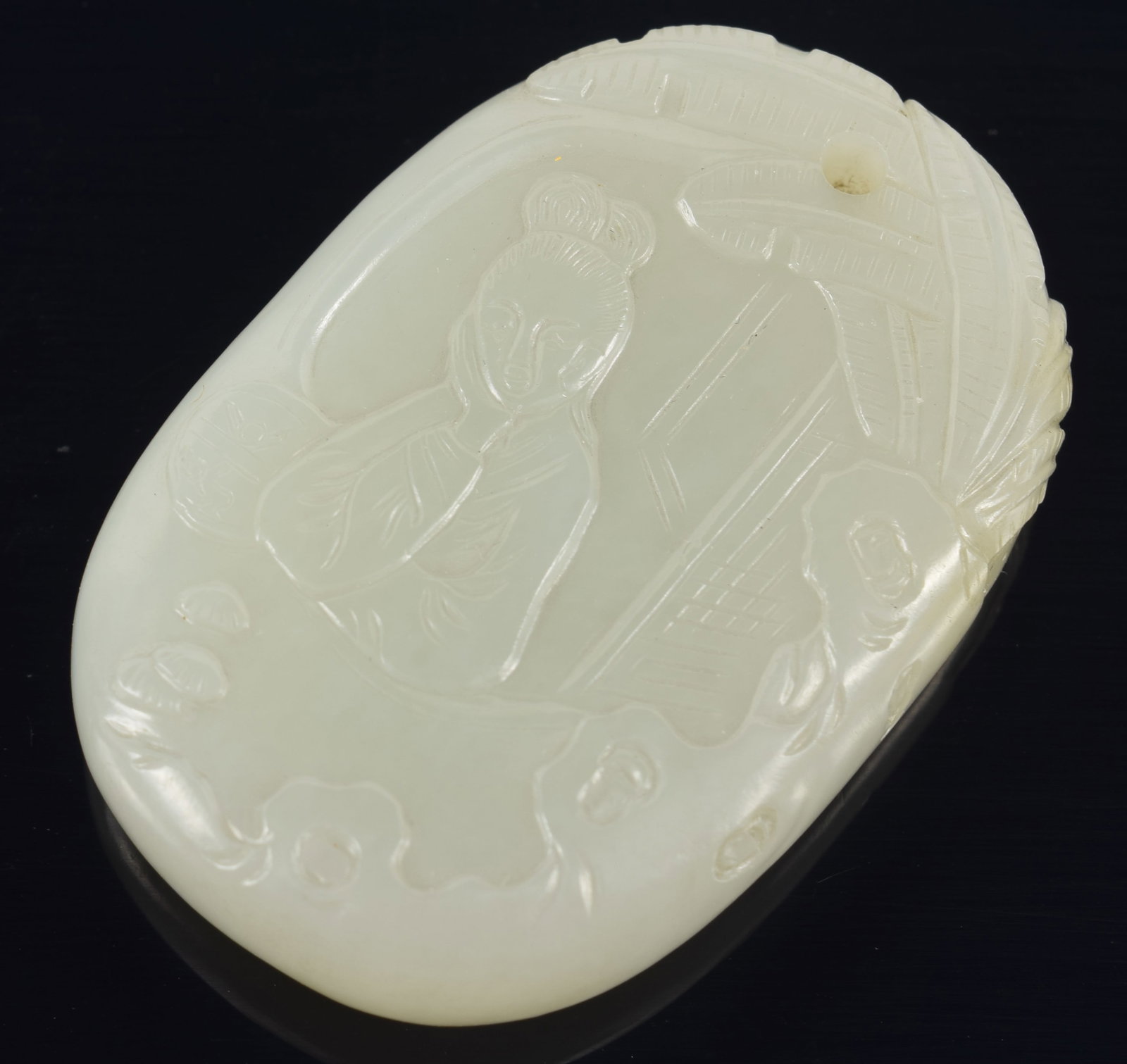 Jade pendant. China. 19th century. Oval form. 1.75in. (1 of 5)
