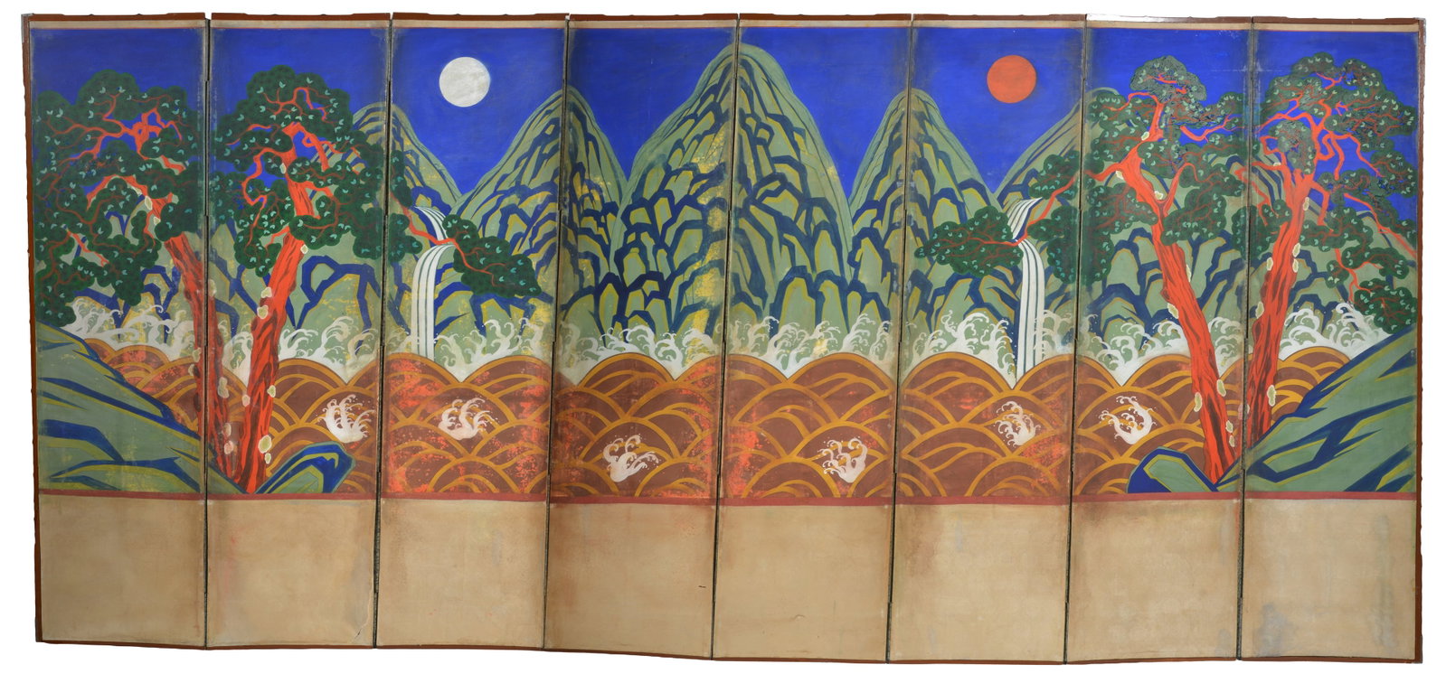 8 panel painted korean screen (1 of 7)