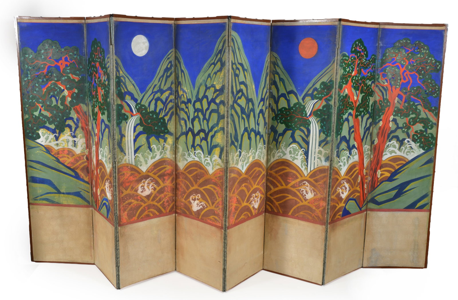 8 panel painted korean screen - 2