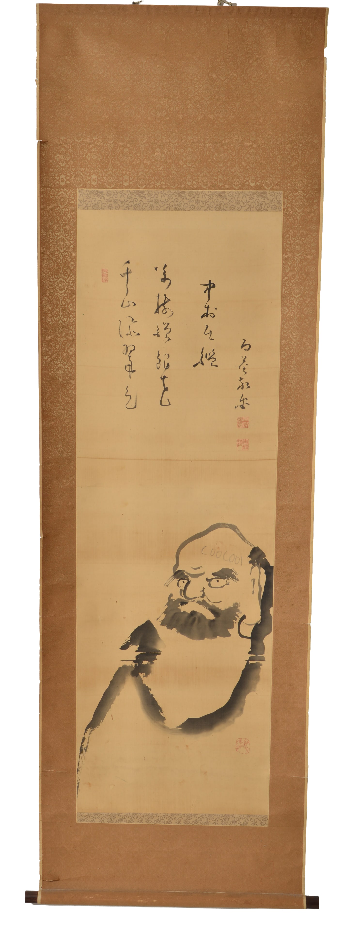 Japanese scroll painting with inscription. 19th/early 20th century. (1 of 3)
