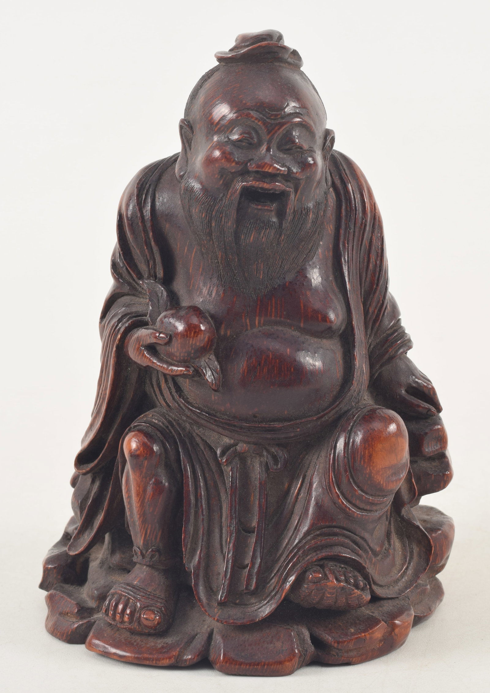 Bamboo carving of an immortal. China. 19th century or earlier. 6.5in.: Bamboo carving of an immortal. China. 19th century or earlier. 6.5in.