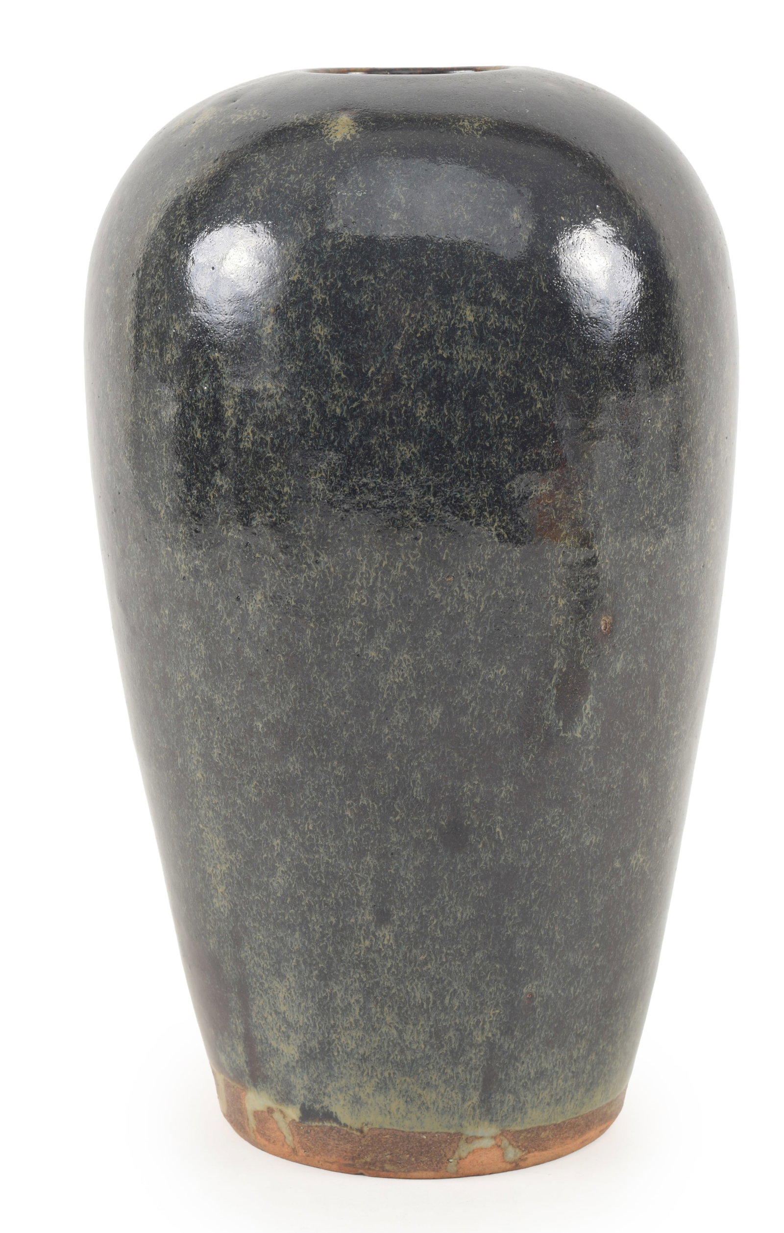 Chinese Song style drip glaze decorated stoneware vase. 19th century or earlier. 11in high. (1 of 7)