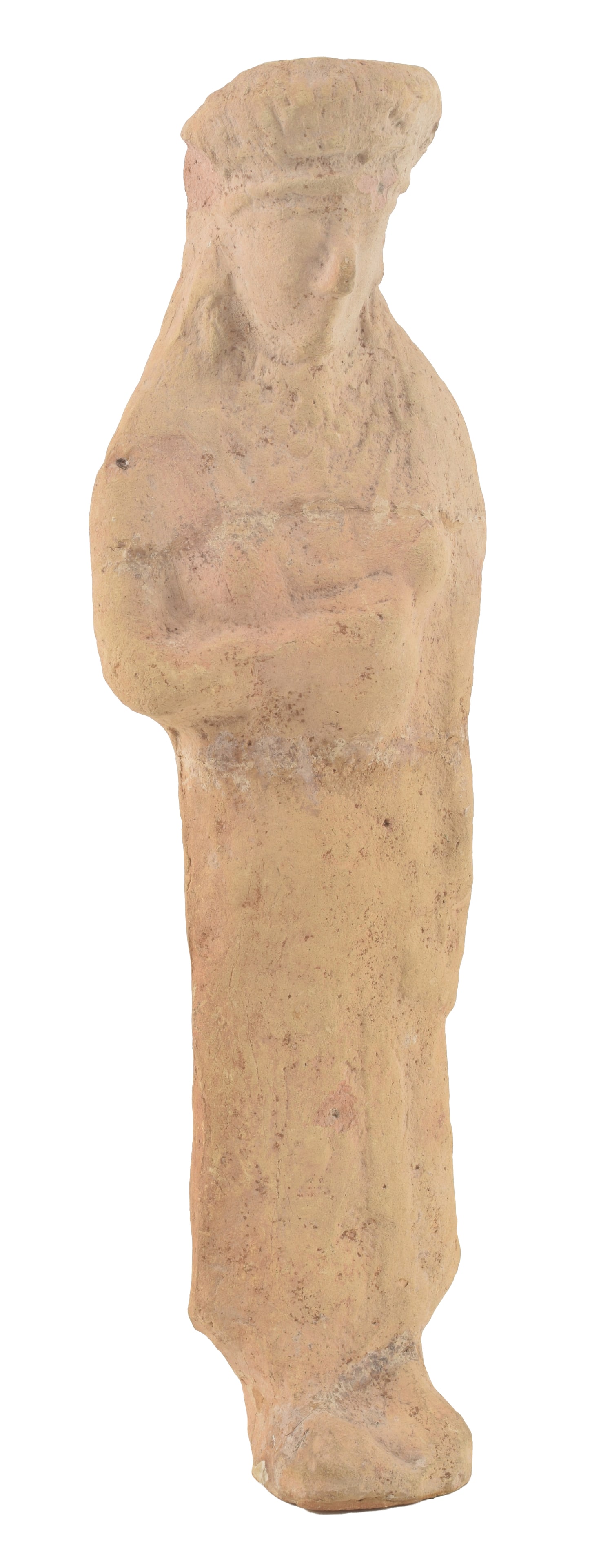Cypriot, late 6th Century B.C. terracotta figure. Priestess holding an offering. Heights: 11.5 in. (1 of 8)