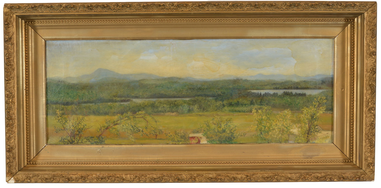 I. B. Anderson, American late 19th Century. New England mountain landscape with lake. Signed and (1 of 8)