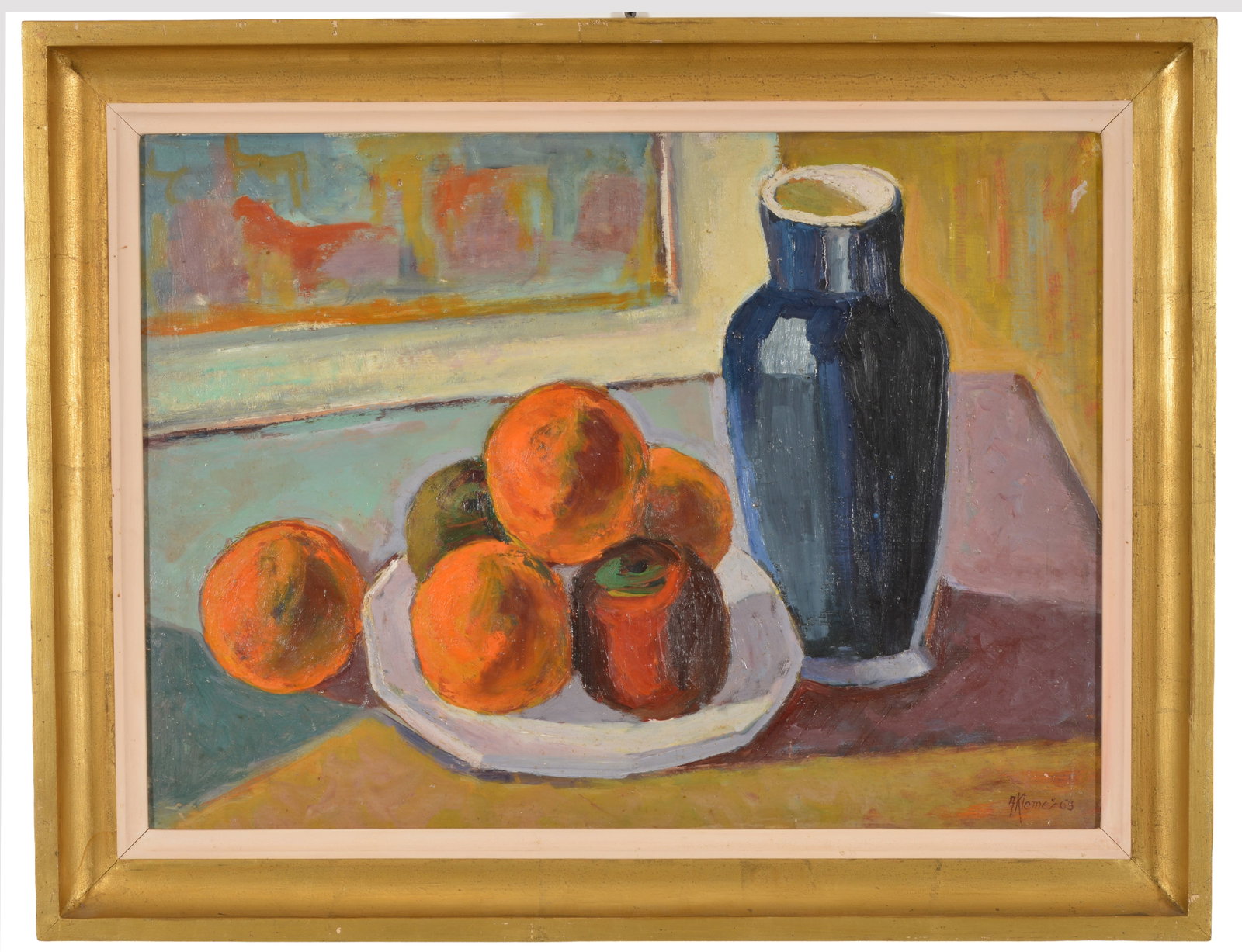 Alois Klemes. Still life with Oranges. Signed and dated lower right 63'. Oil on artist panel. Prague (1 of 9)