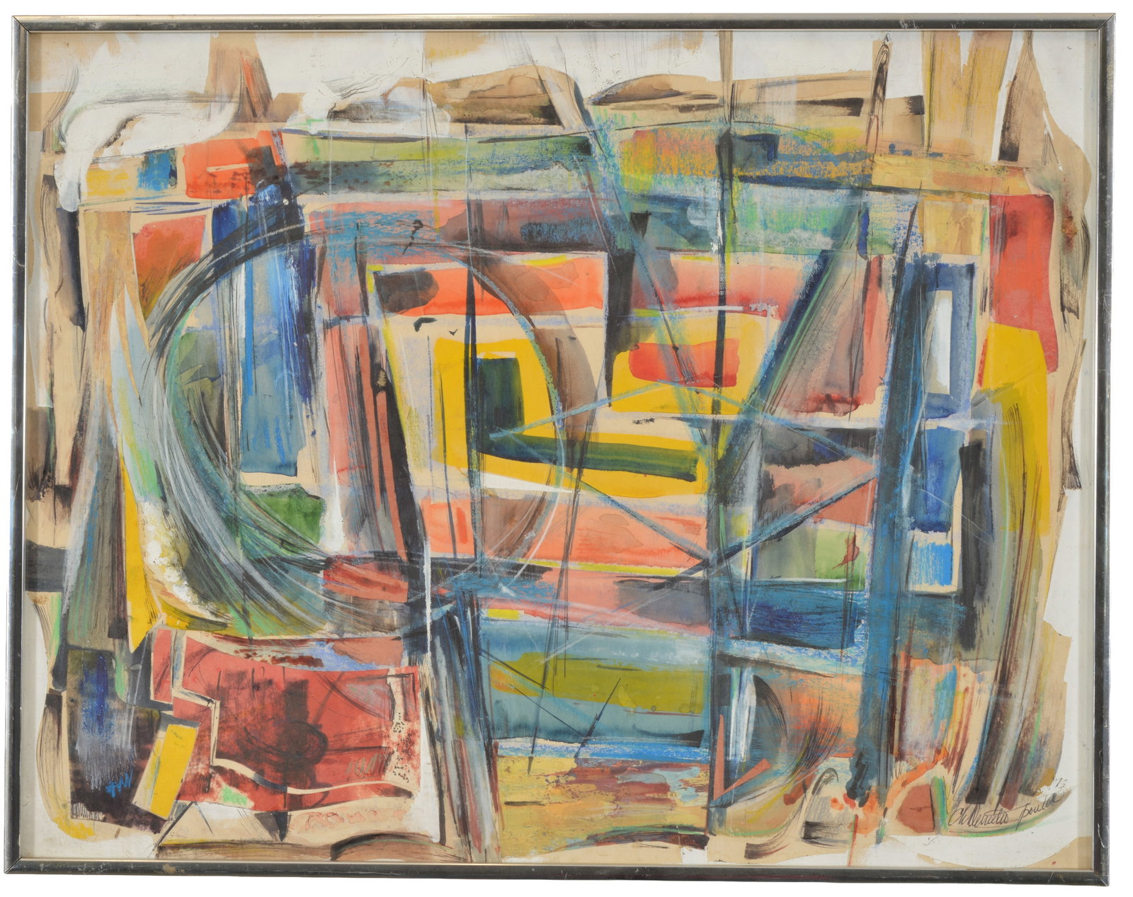Charles Demetropoulos, Massachusetts, 20th Century. Mixed media collage. Signed lower right. Artis (1 of 9)