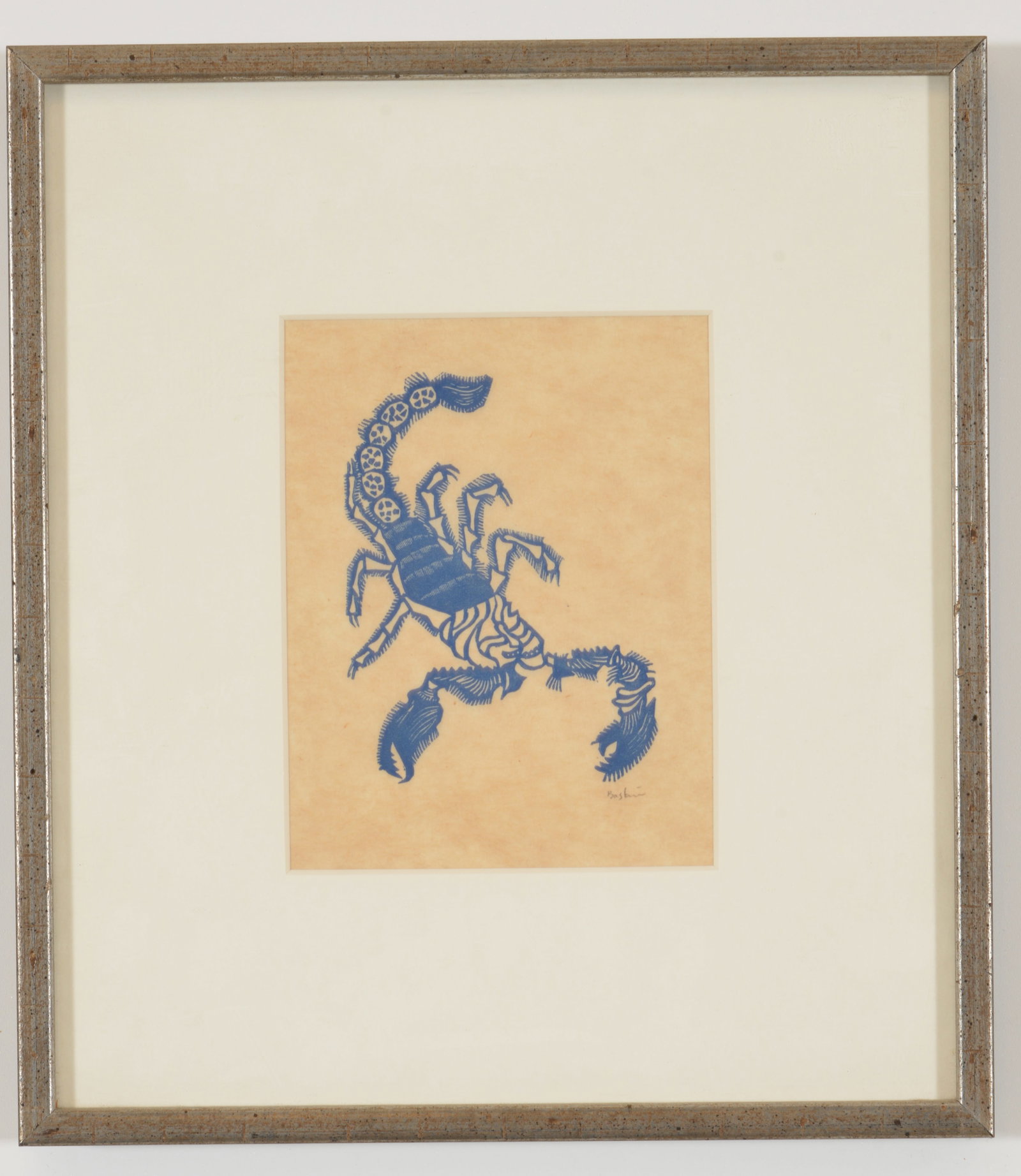Leonard Baskin. Scorpion. Colored lithograph. Signed in pencil lower right. Sight size 6.5 x 5 in, (1 of 5)