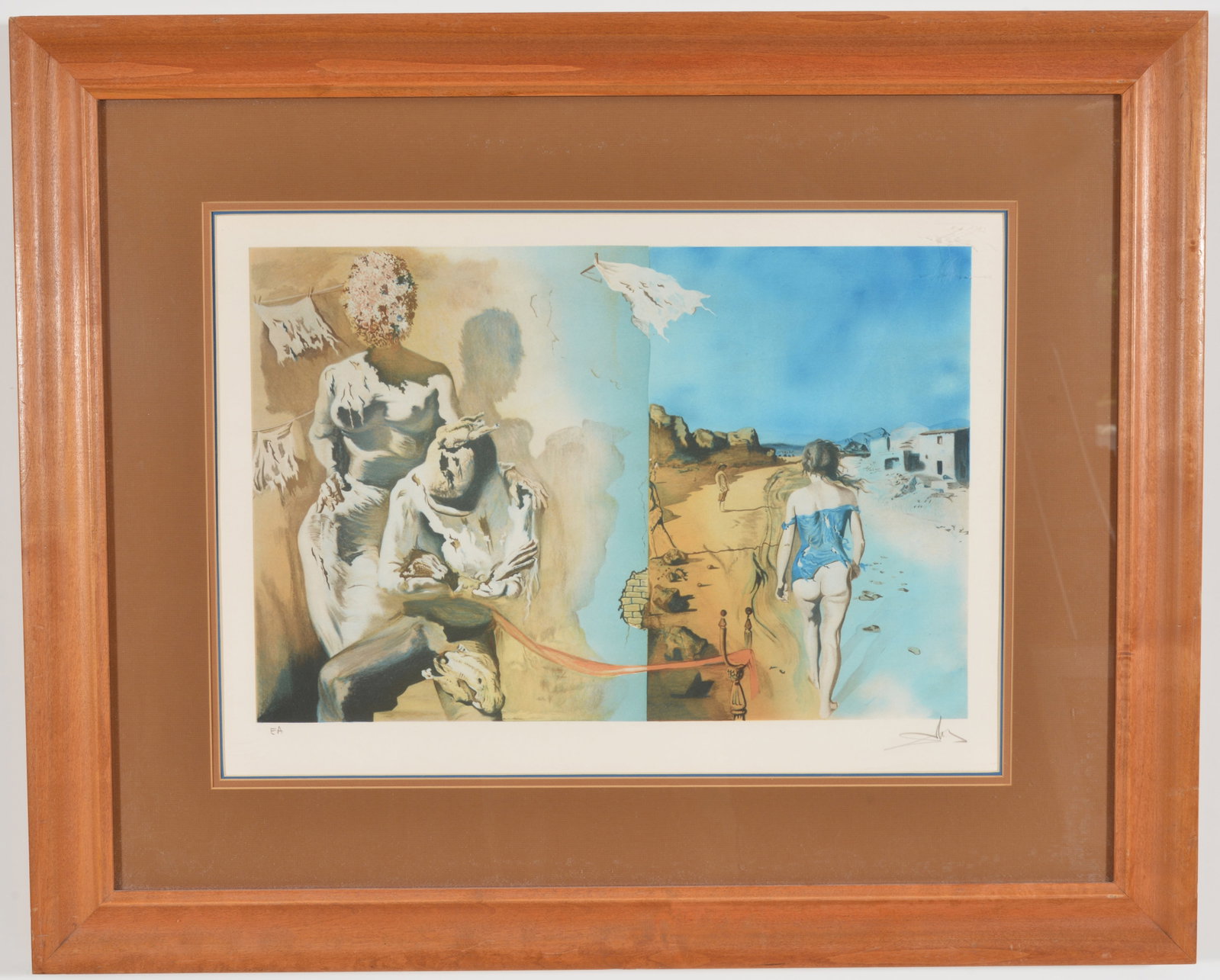 Salvador Dali. Dreams Put Her Hand on a Man's Shoulder. Colored lithograph. Artist proof marked EA (1 of 8)