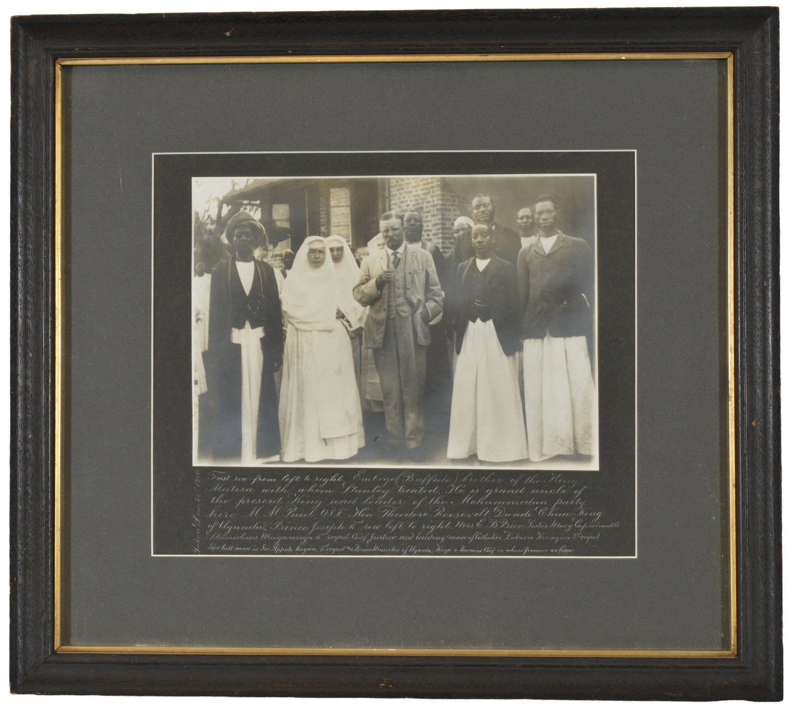 Framed photograph of Teddy Roosevelt in Uganda, Africa, December 1910. The image from his post (1 of 5)