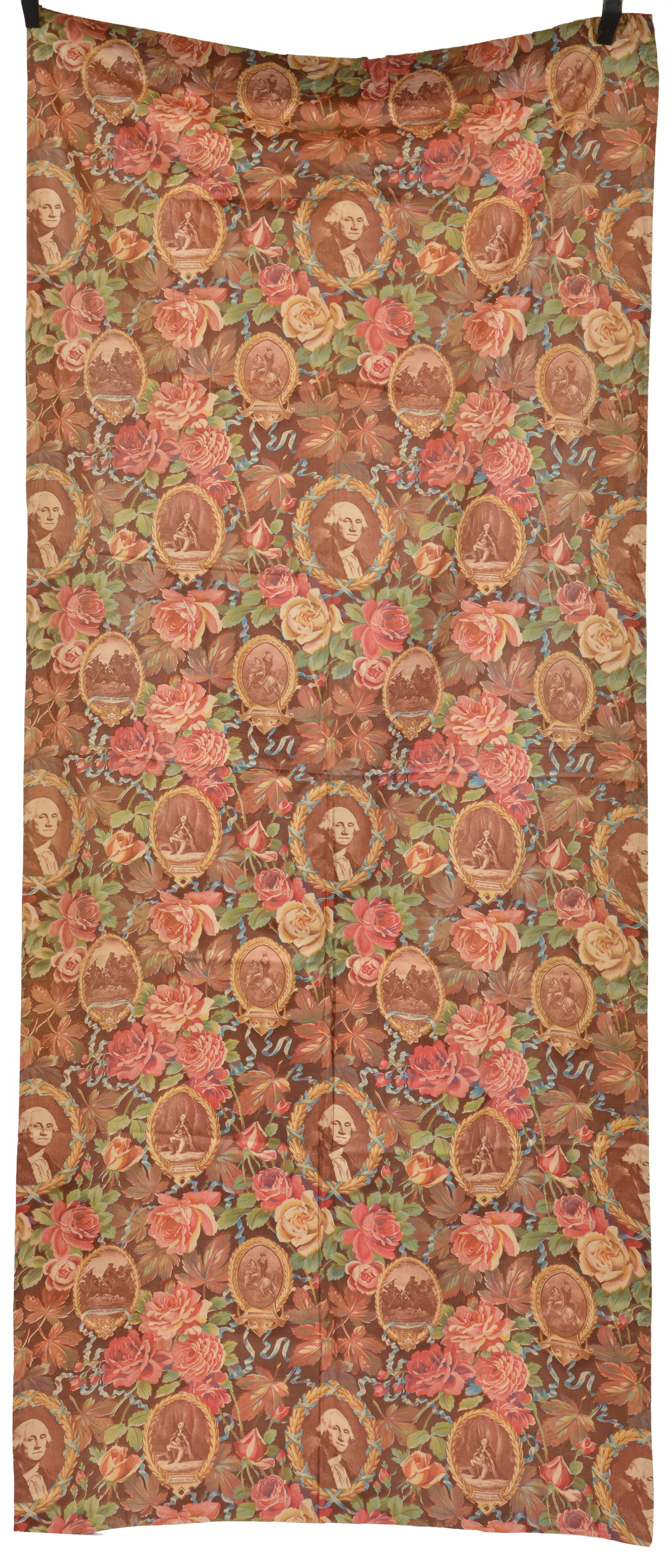 Rare Patriotic Washington chintz fabric with all over floral design, a Washington portrait 3 (1 of 7)