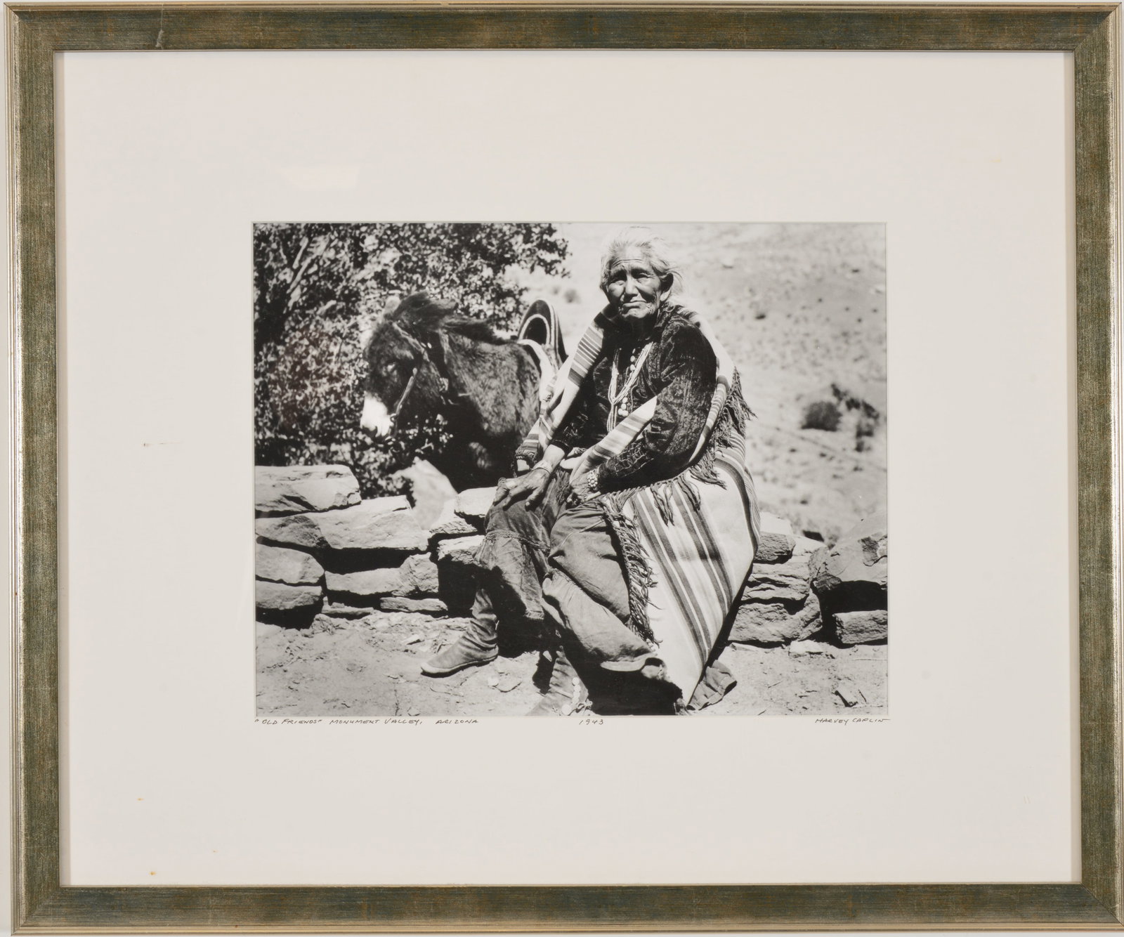 Harvey Caplin. Photograph of Native American and burro, titled "Old Friends", Monument Valley, (1 of 6)