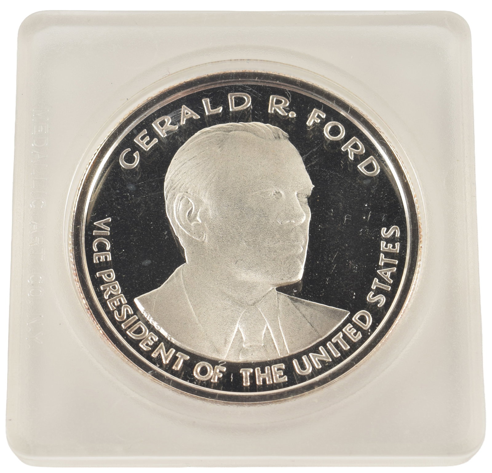 Mico Kaufman designed Gerald Ford vice presidential silver inaugural medal. From the collection of (1 of 3)