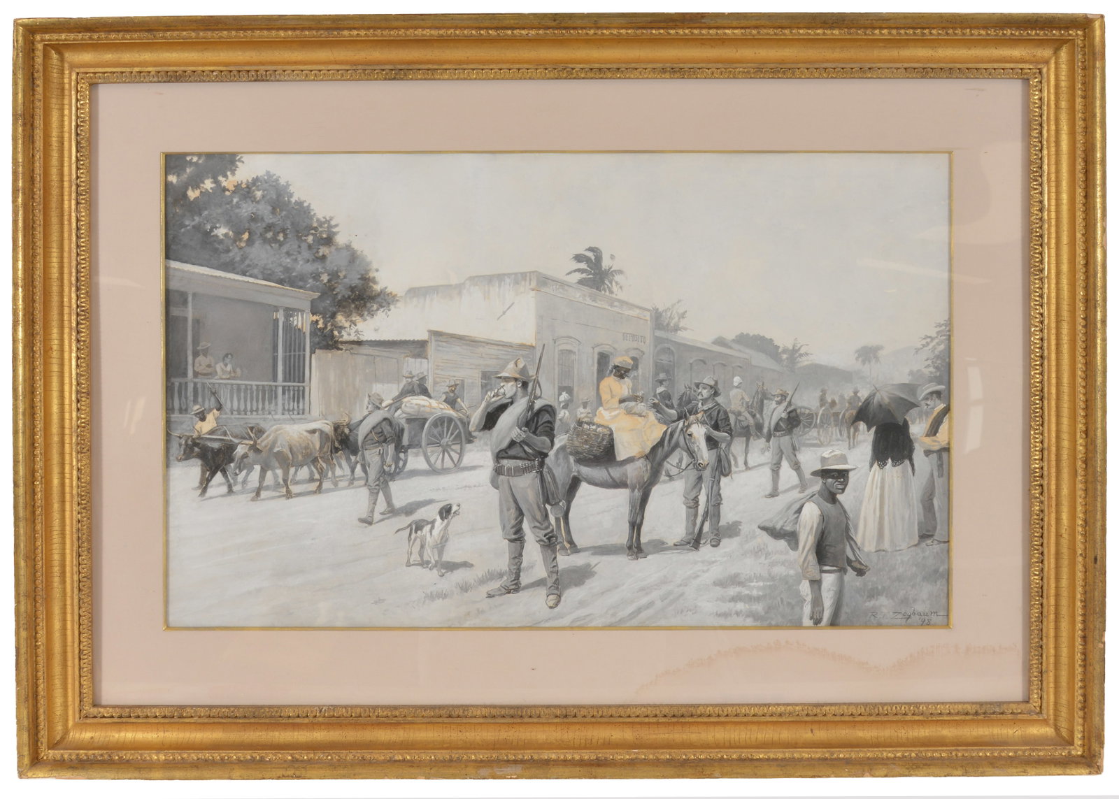 Rufus Fairchild Zogbaum, 1849-1925. Main Street view during Spanish American War period, dated '98. (1 of 8)