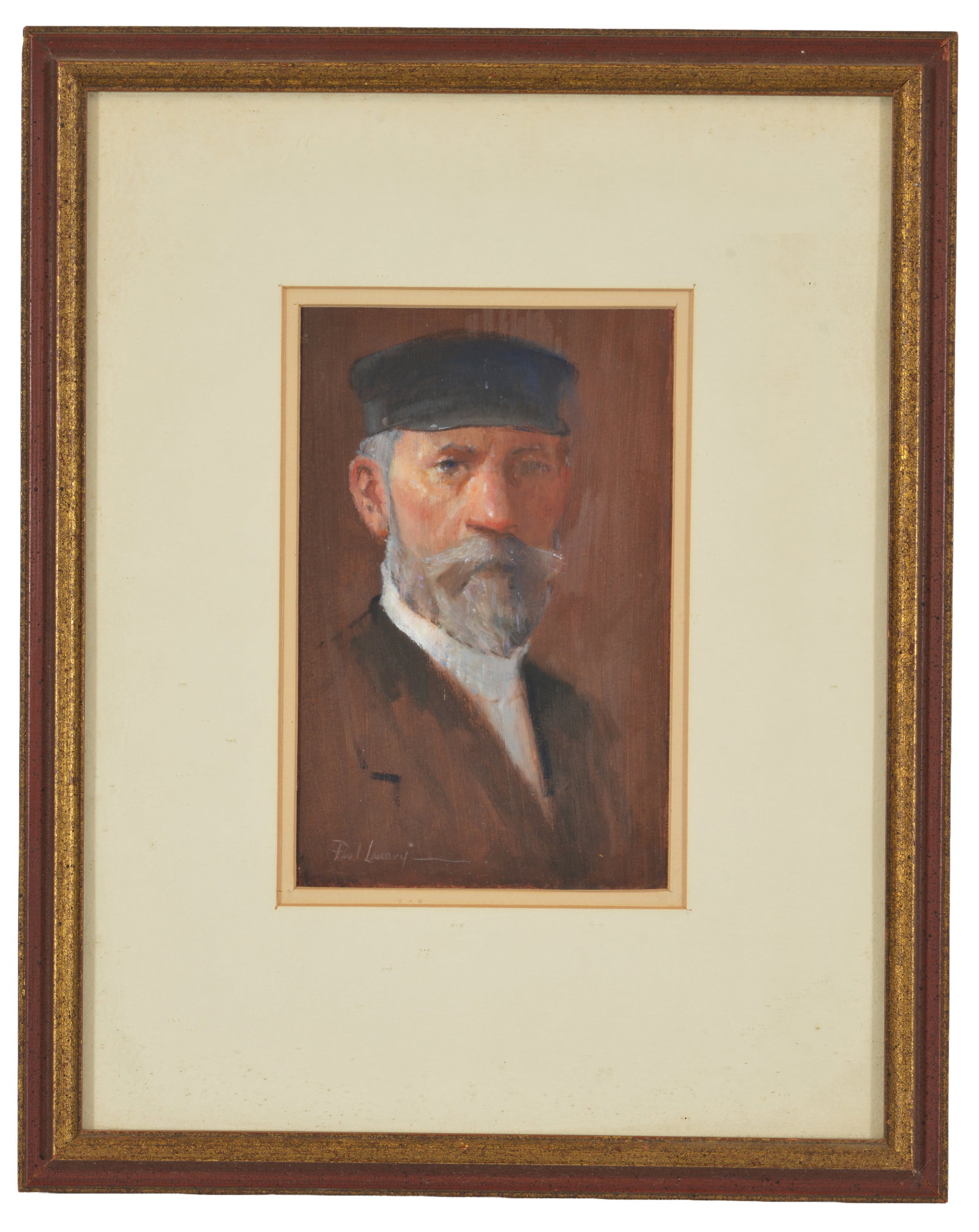 Paul Landry, Nova Scotia 20th Century. Portrait of a gentleman with beard. Mixed media. Signed lower (1 of 7)