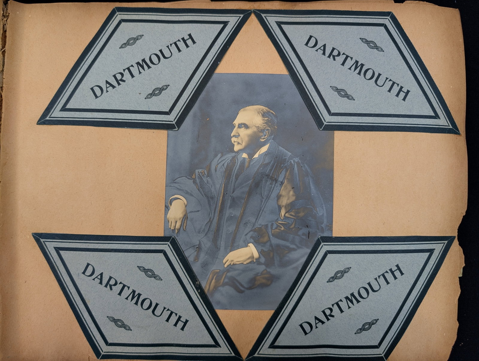Superb 1910 Dartmouth College scrapbook. Includes booklets, tickets, newspaper clippings, personal (1 of 20)