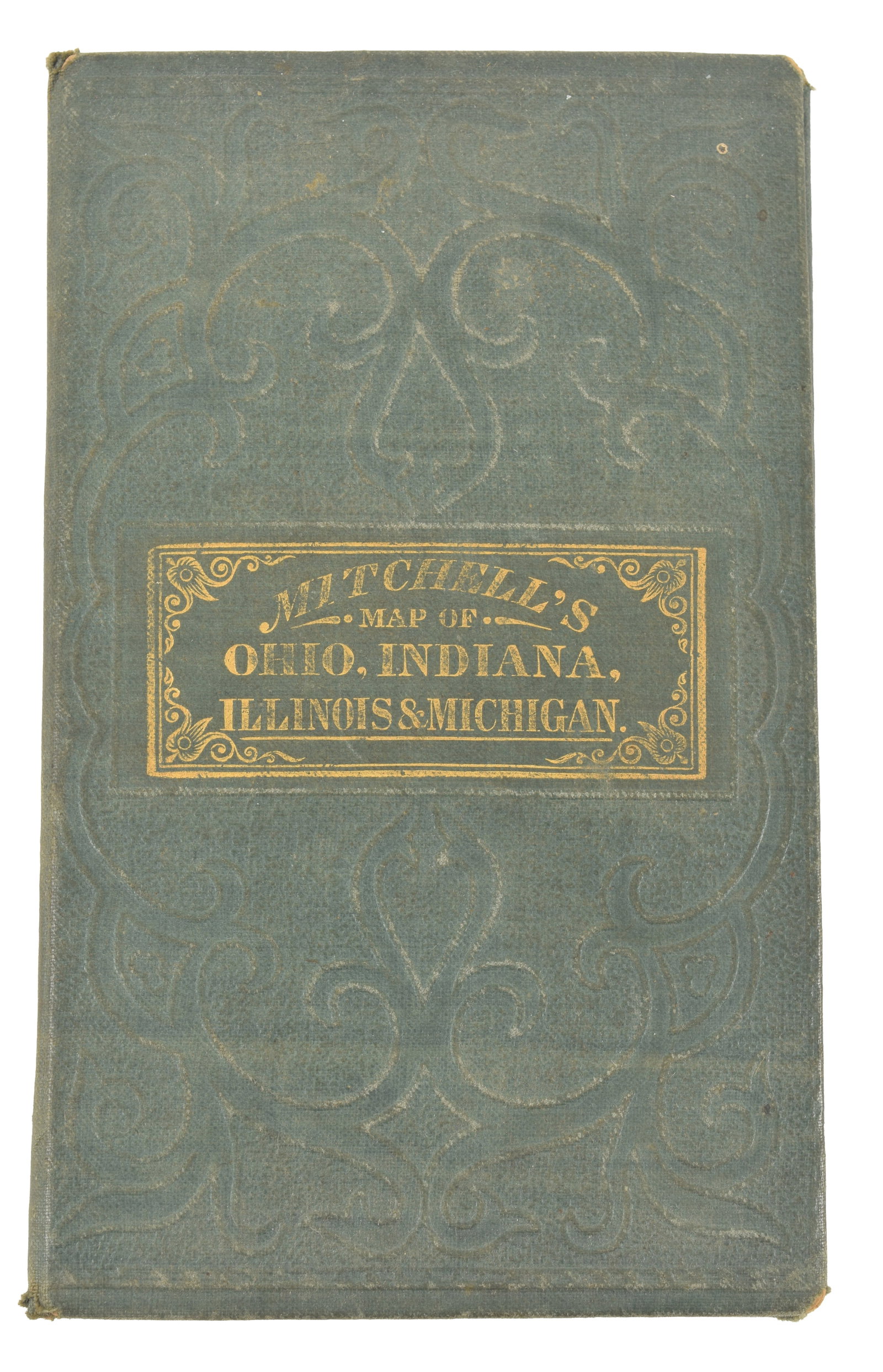 1838 Mitchell's pocket map of Ohio, Indiana, and Illinois with the settled part of Michigan. (1 of 5)