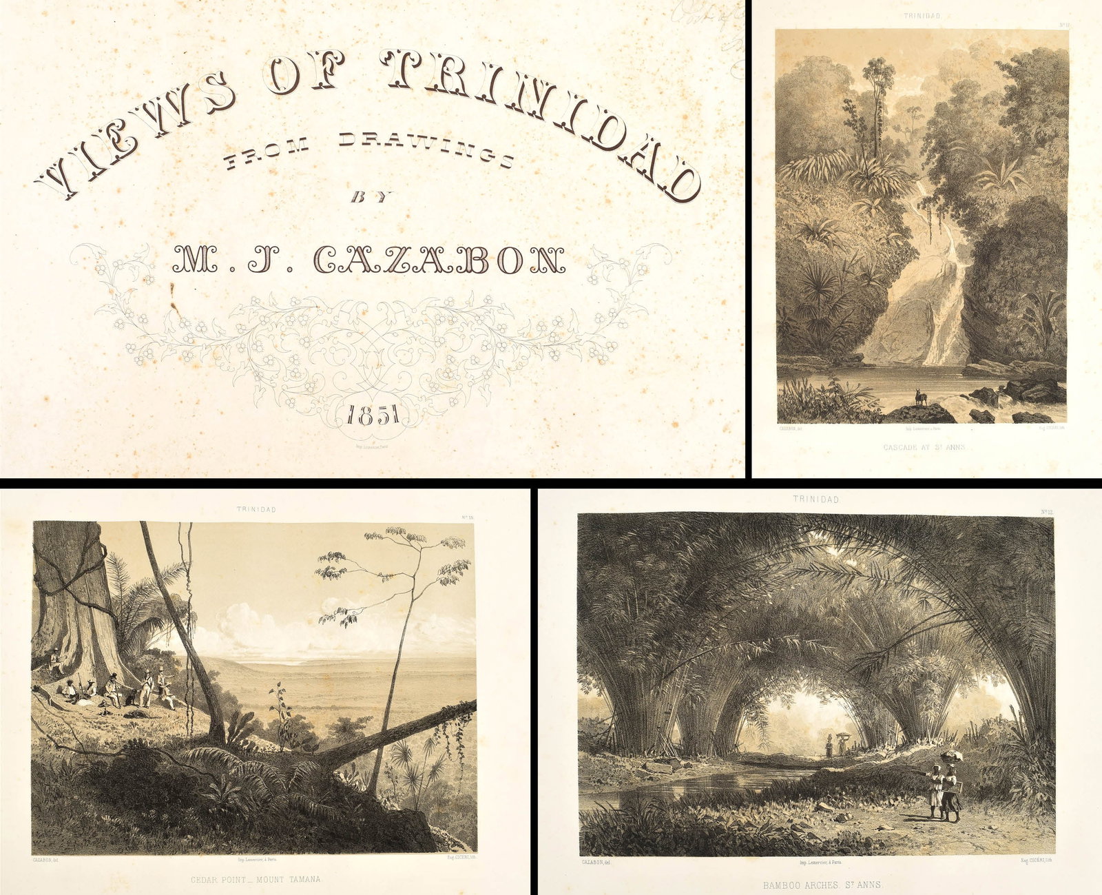 Michel Jean Cazabon. Views of Trinidad. Scarce and important first edition of "possibly the finest: Michel Jean Cazabon. Views of Trinidad. Scarce and important first edition of "possibly the finest set of engravings that has ever been produced of the West Indies" (Maclean). "Views of Trinidad From 