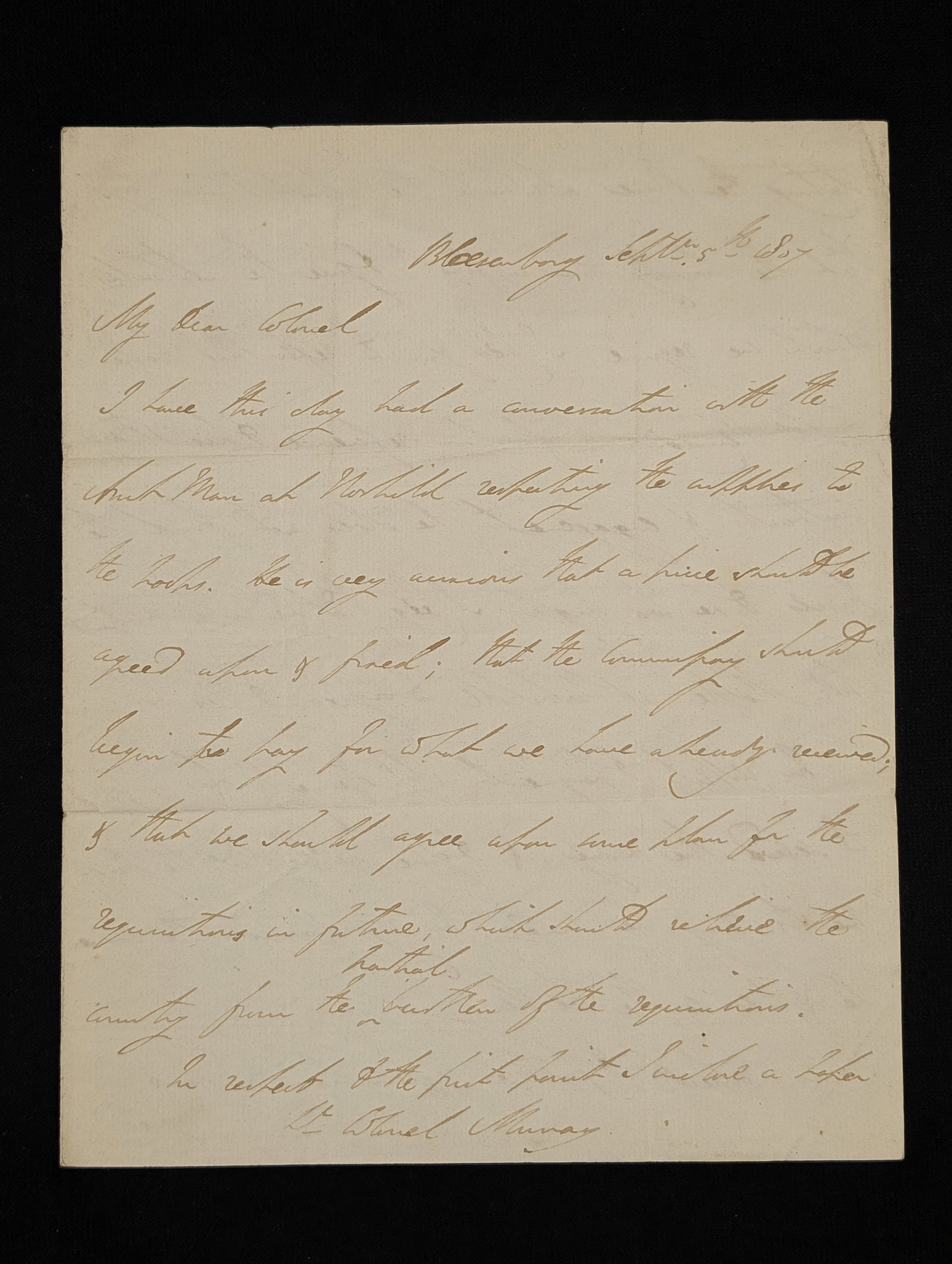 Duke of Wellington, Arthur Wellesley, ALS. Napoleonic Wars period. Dated Sept. 5, 1807 and addressed (1 of 4)