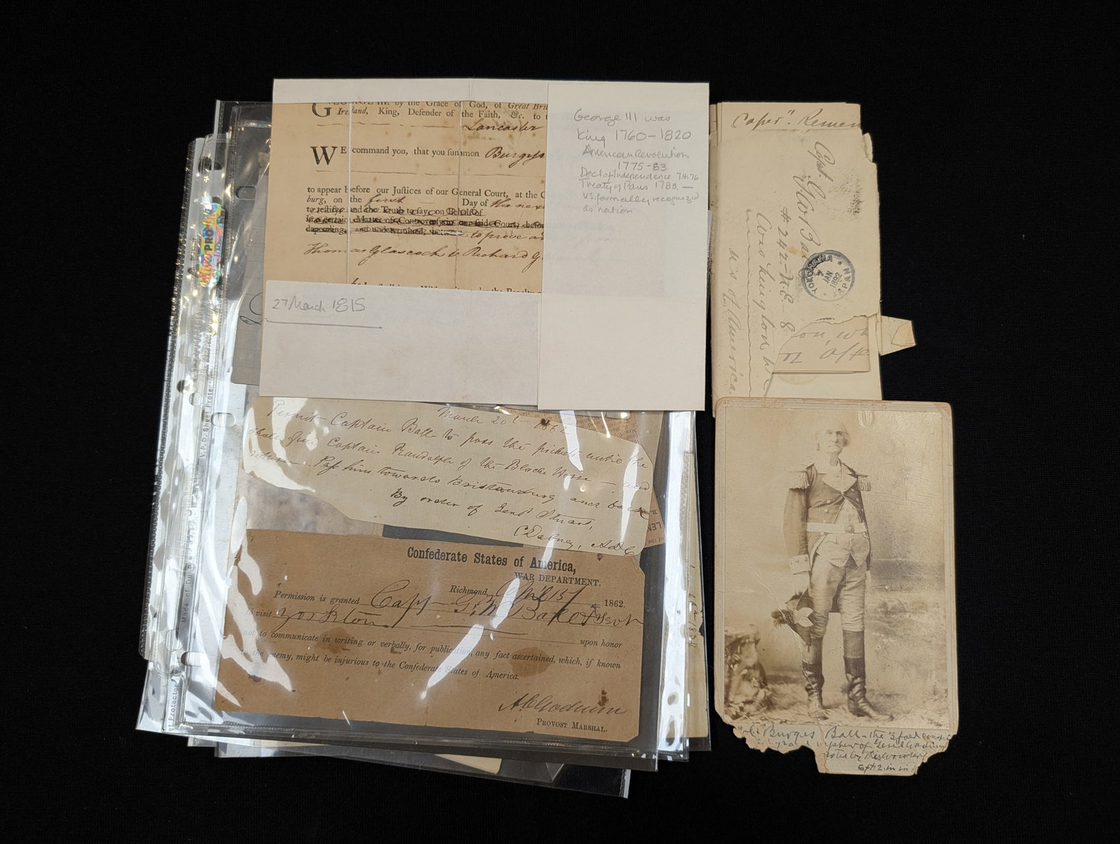 [George Washington interest] Ball family ephemera collection. Including letters to and from Mary T (1 of 10)